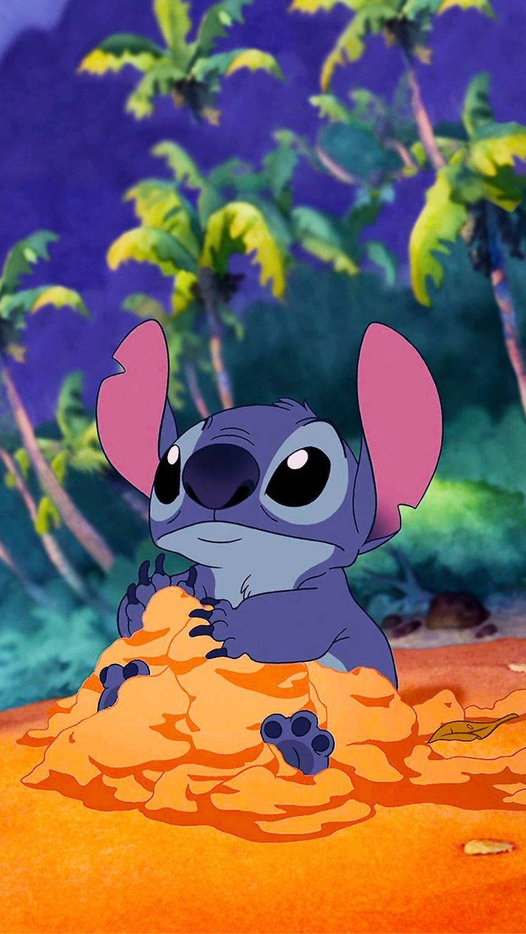 Lilo And Stitch Iphone Sand Background