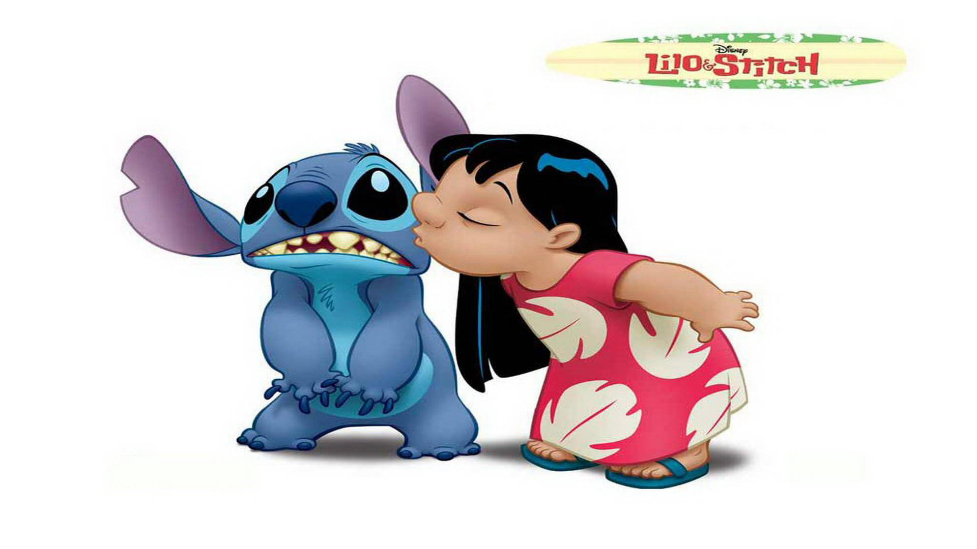 Lilo Kissing Stitch Disney Background