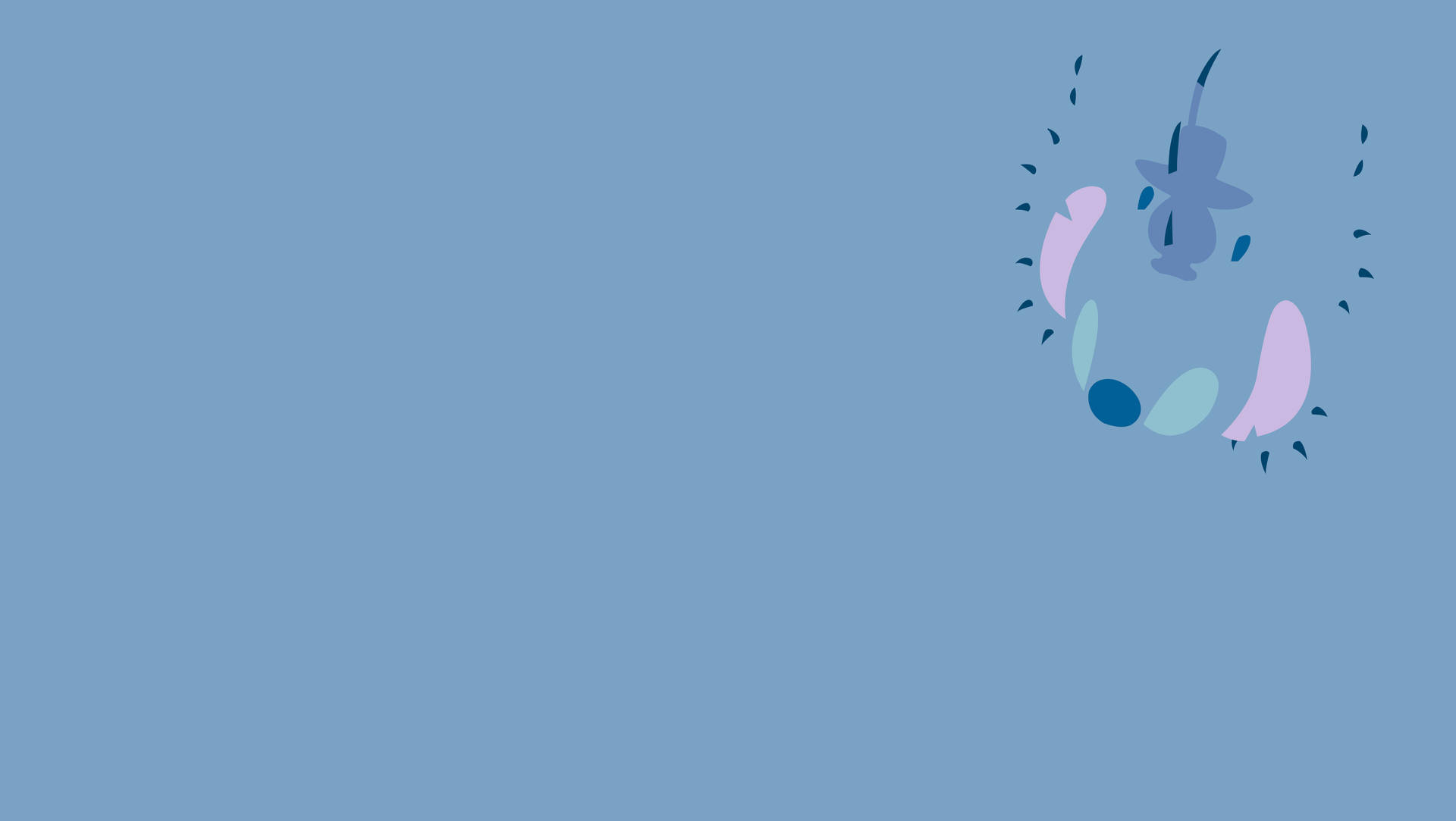 Lilo Stitch Minimalist Powder Blue Art Background