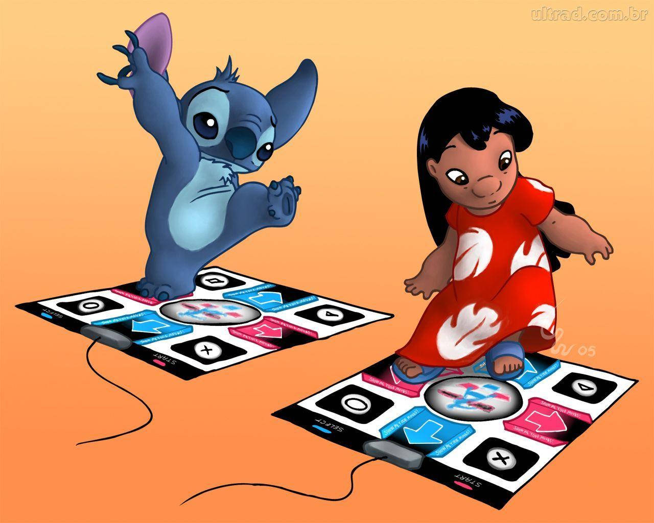 Lilo Stitch Playing Dance Revolution Background