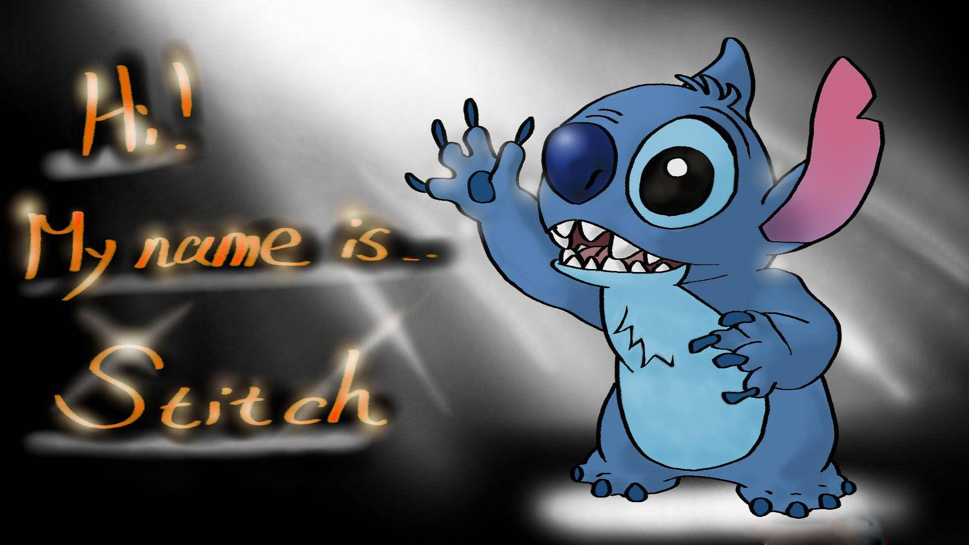 Lilo Stitch With Caption Background