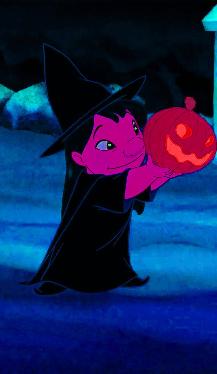 Lilo With A Pumpkin Halloween Pfp Background