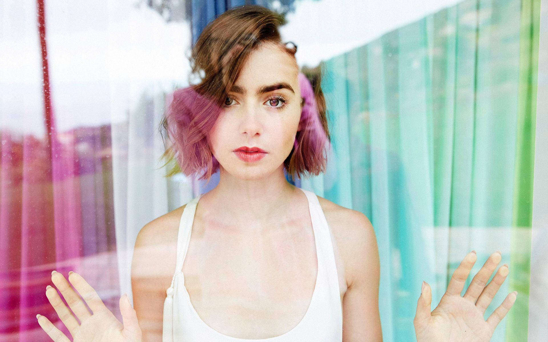 Lily Collins Dreamy Style Background