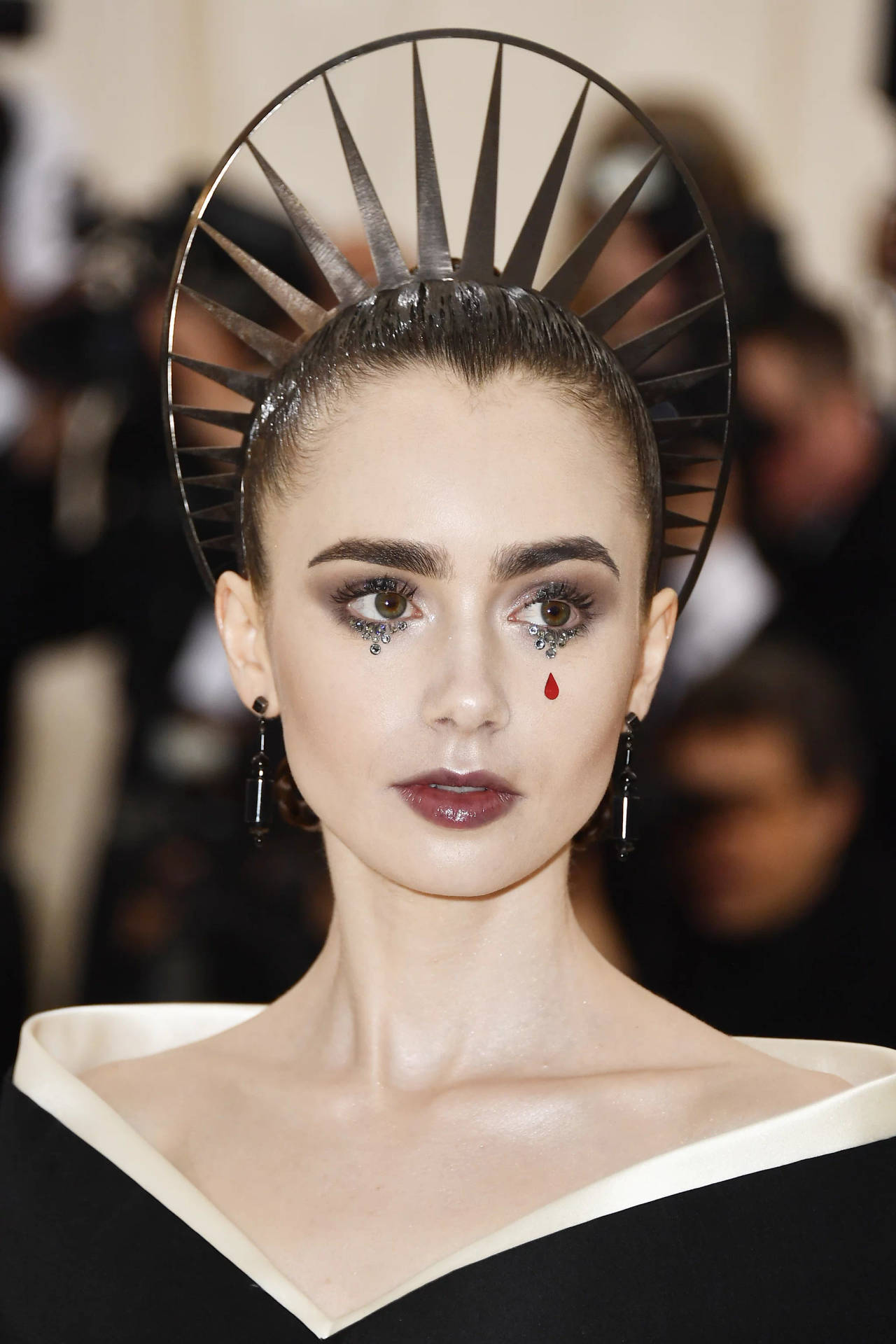 Lily Collins In Met Gala 2018 Background
