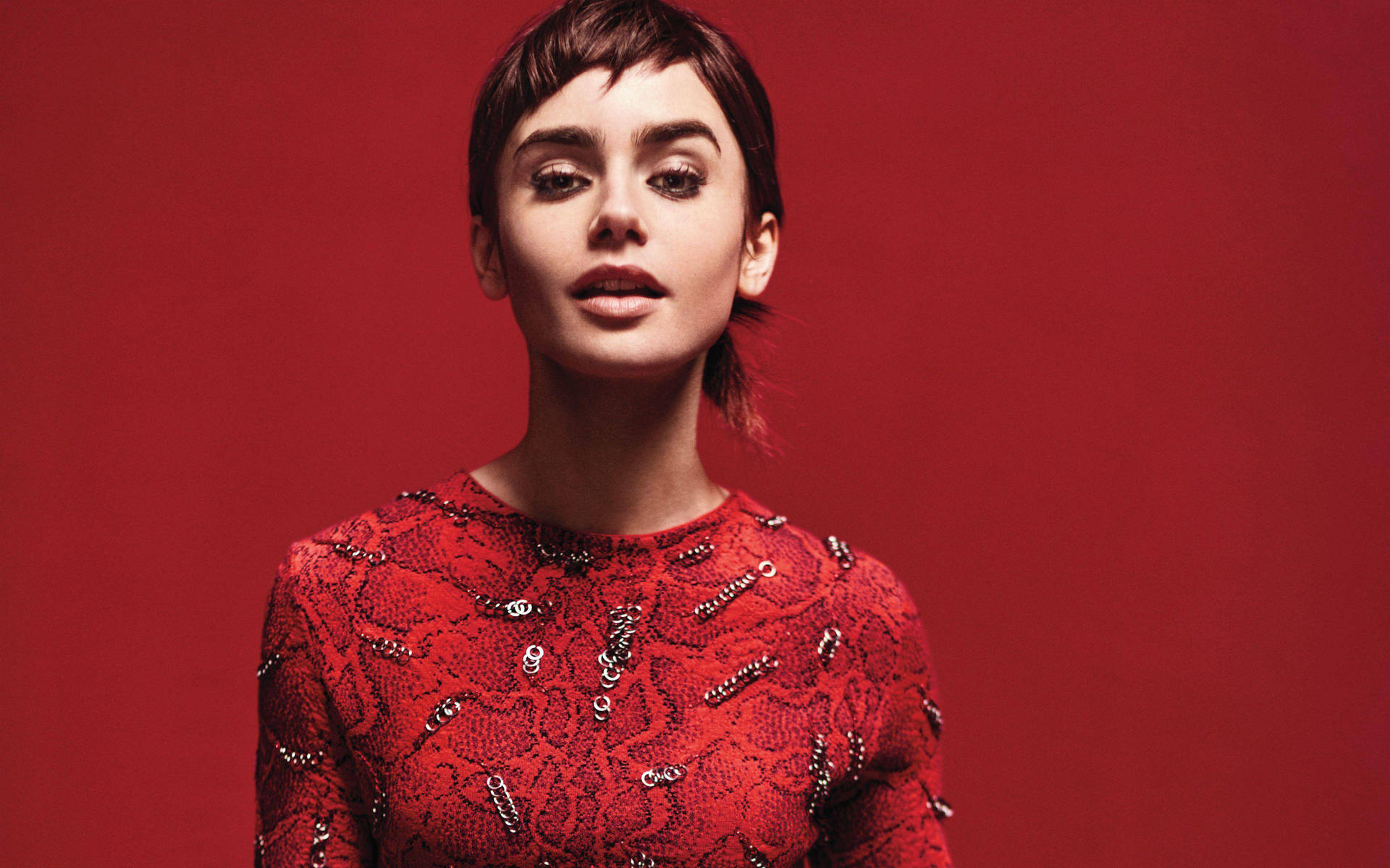 Lily Collins In Vogue 2018 Background