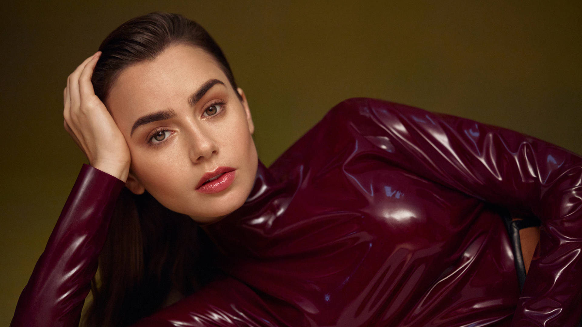 Lily Collins In Vogue Arabia Background