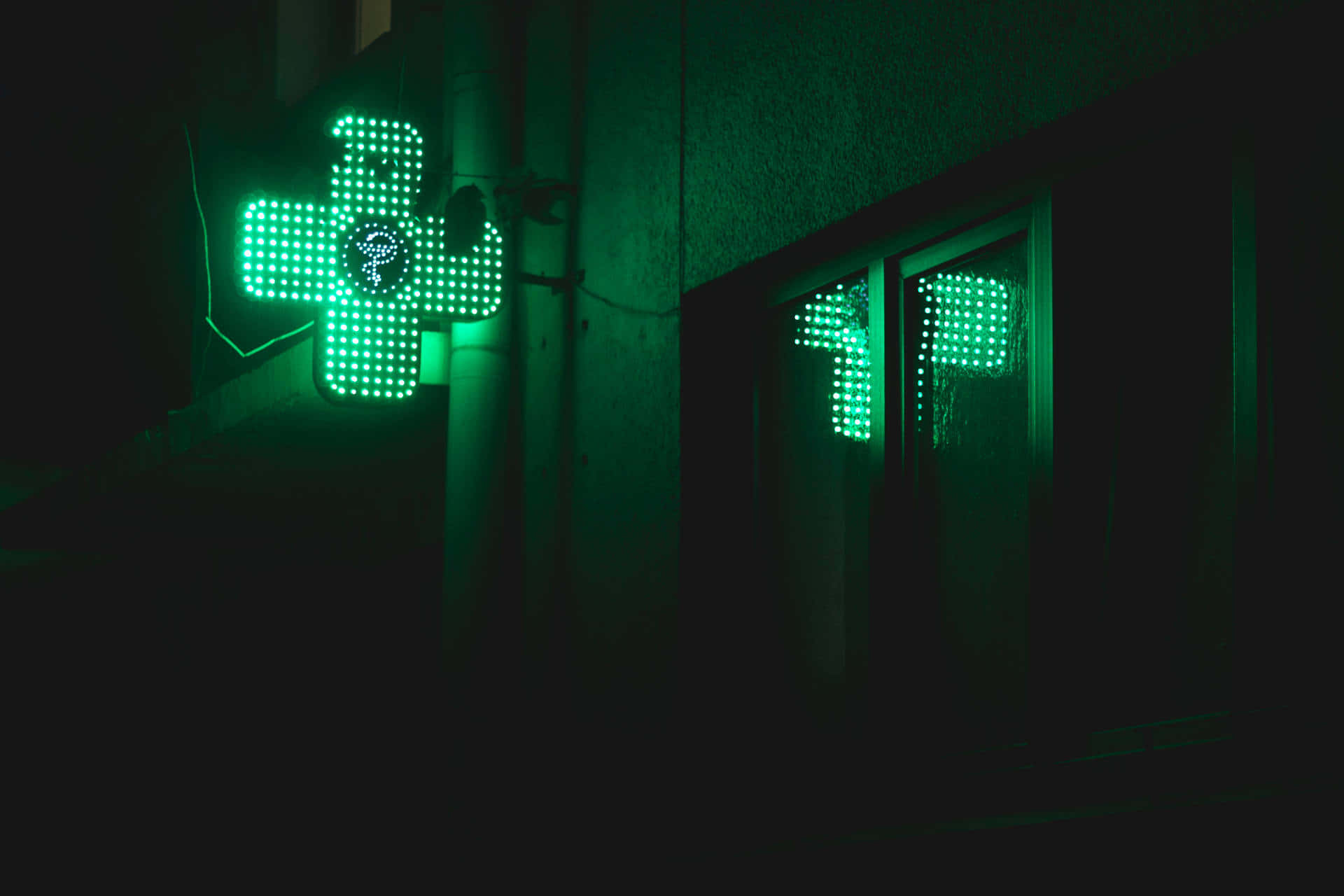 Lime Green Aesthetic Neon Cross Sign Background