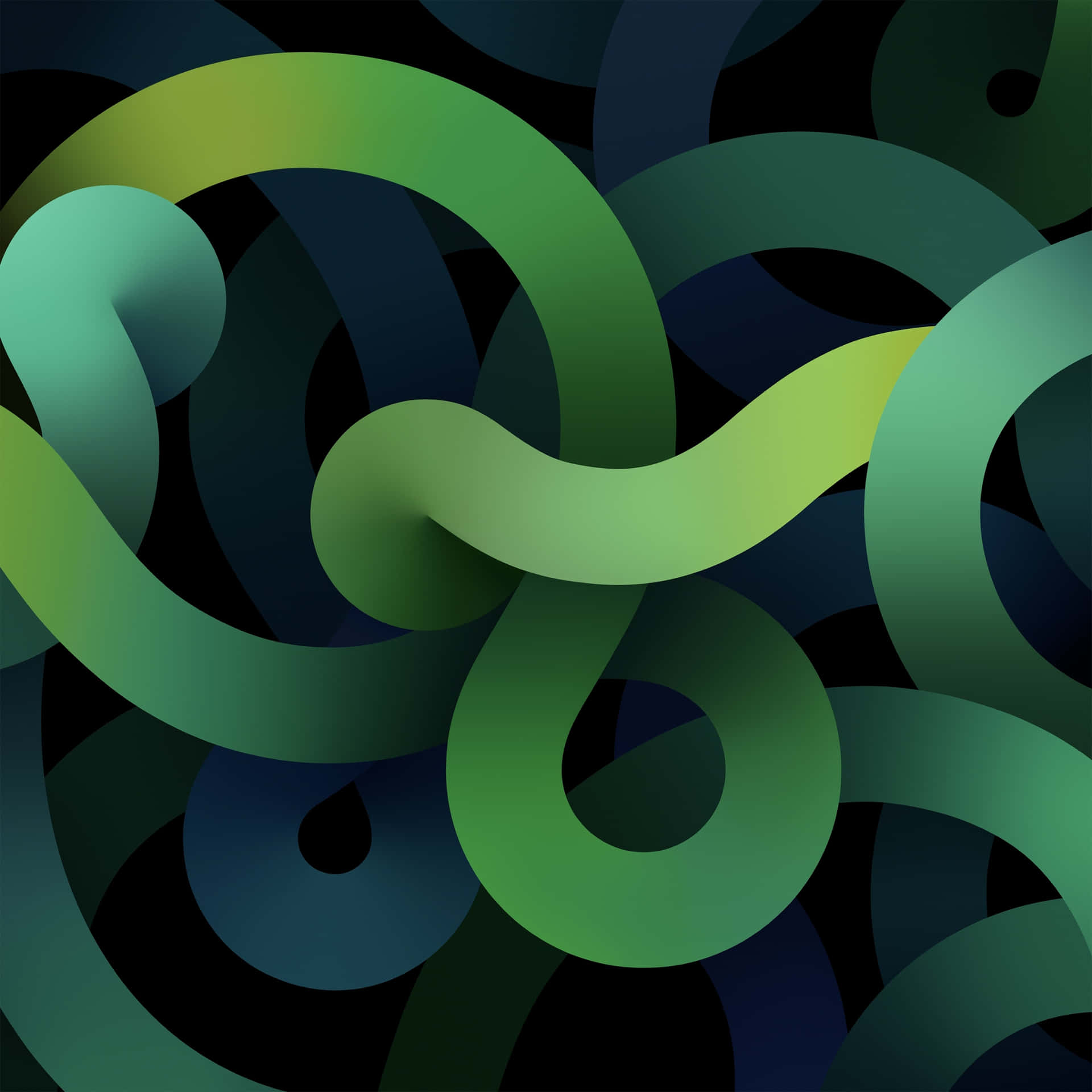 Lime Green Aesthetic Swirls Background