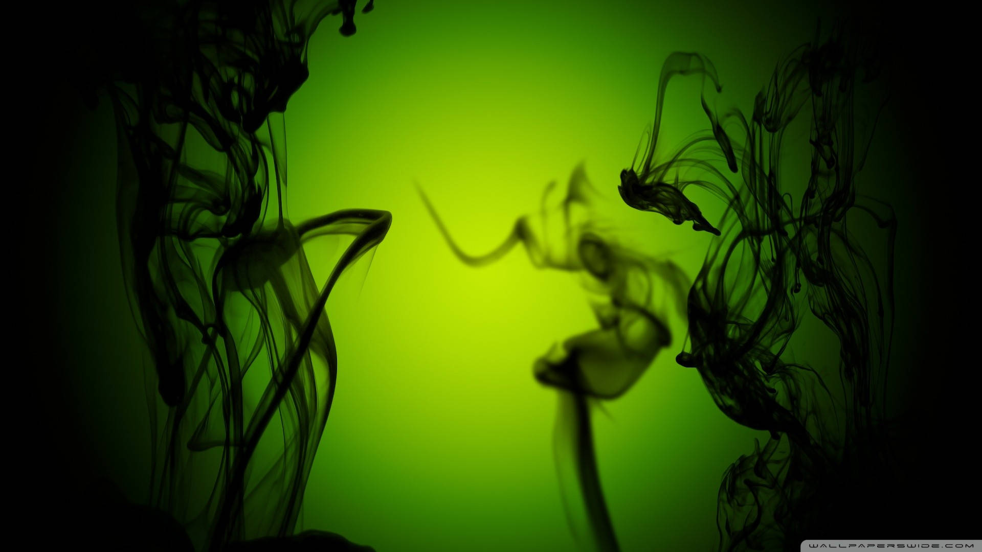 Lime Green And Black Smoke Hd Background
