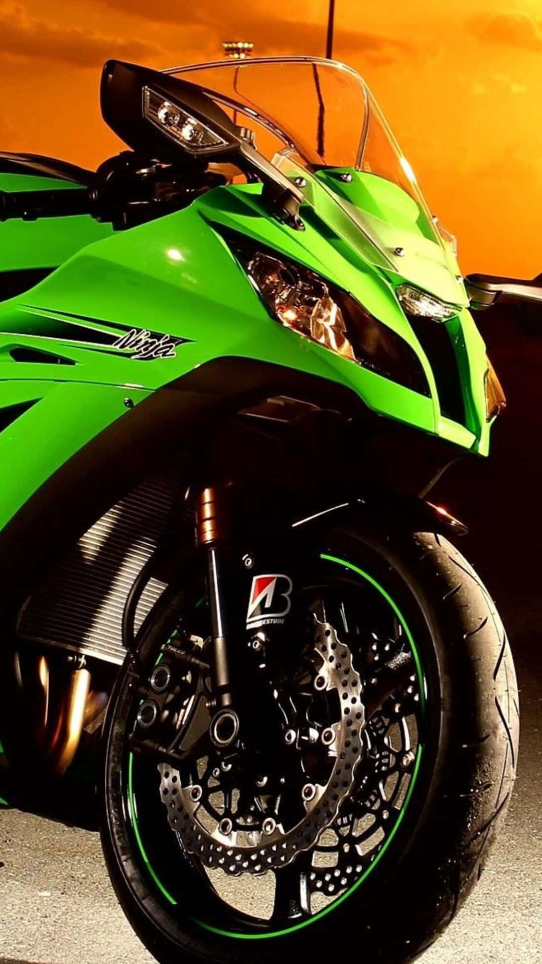 Lime Green Motorcycle [wallpaper] Background