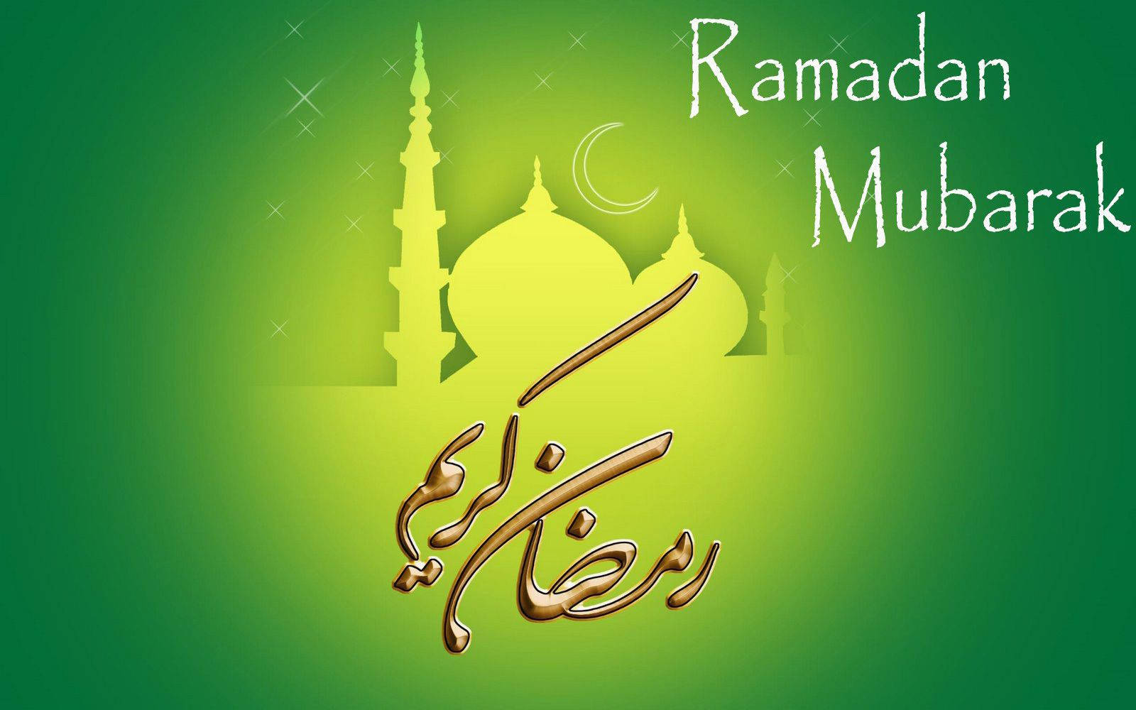Lime Green Ramadan Mubarak Background