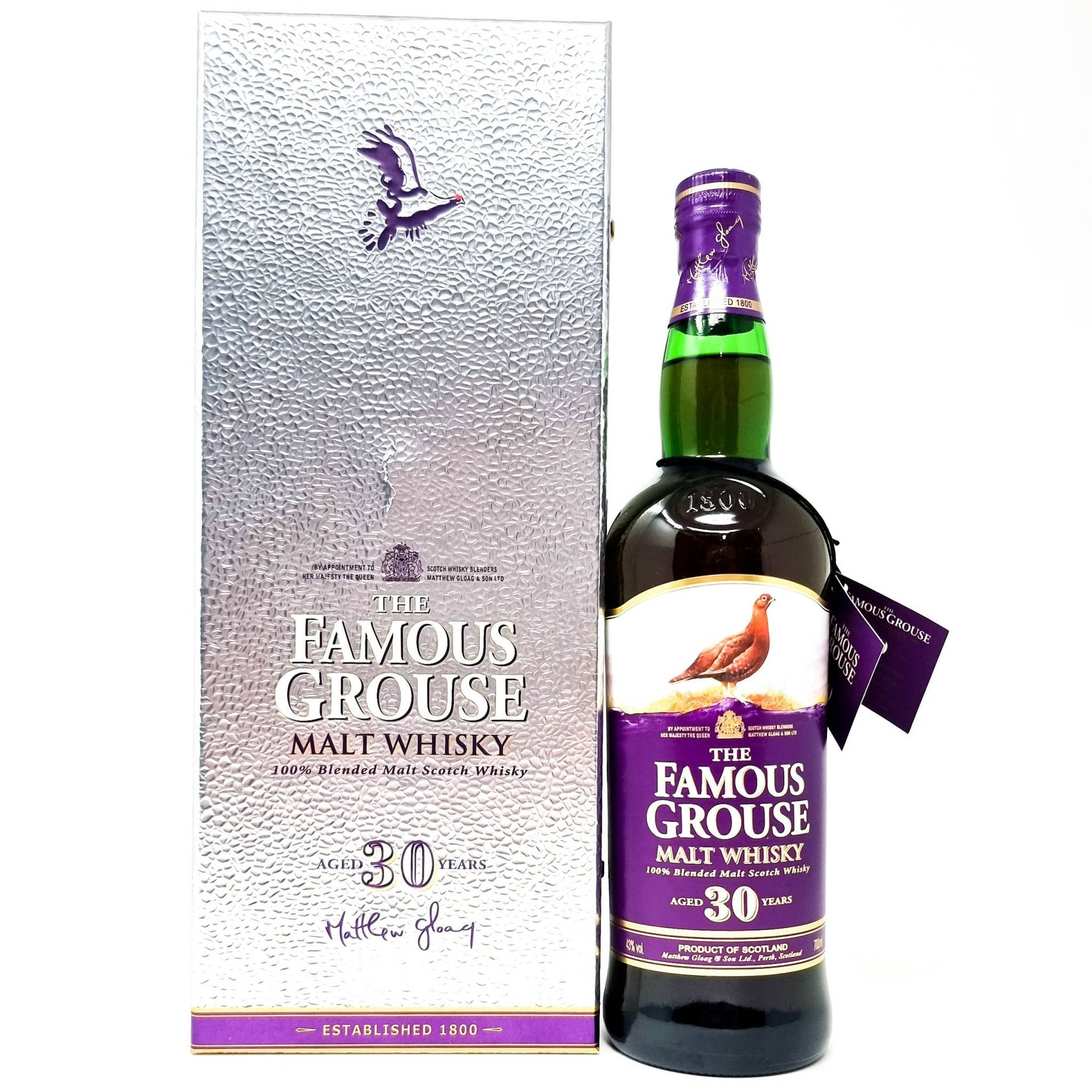 Limited Edition 30-year-old Famous Grouse Whisky Bottles Background