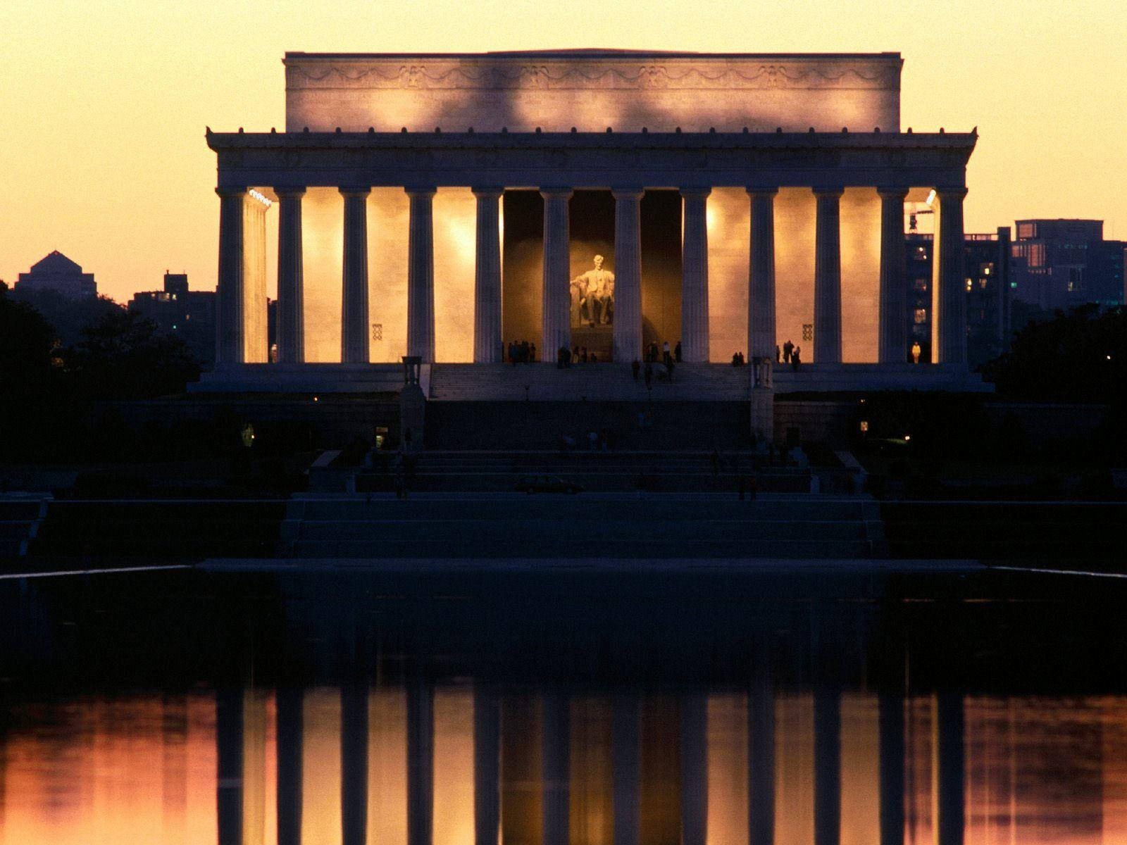 Lincoln Monument Silhouette Background