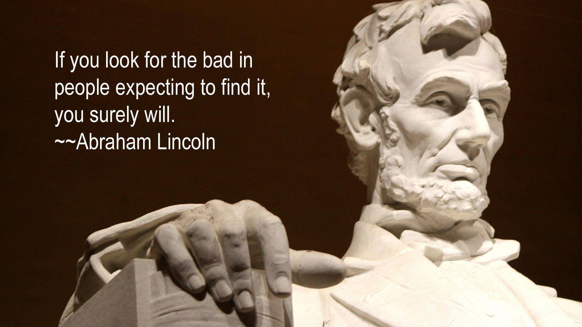 Lincoln Monument Statue Quote Background