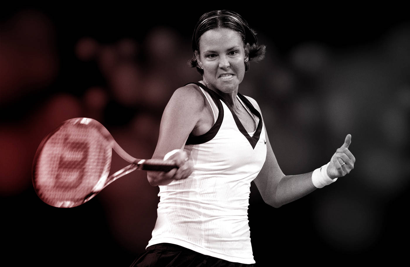 Lindsay Davenport Red And Black Background Background