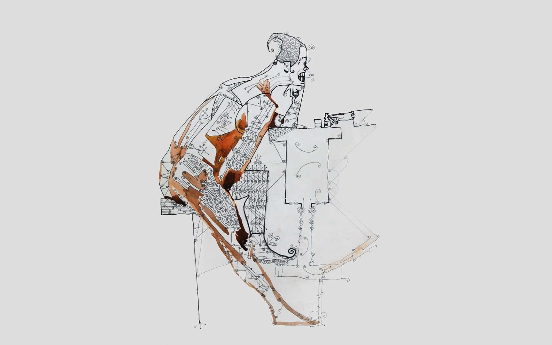 Line Art Abstract Drawing