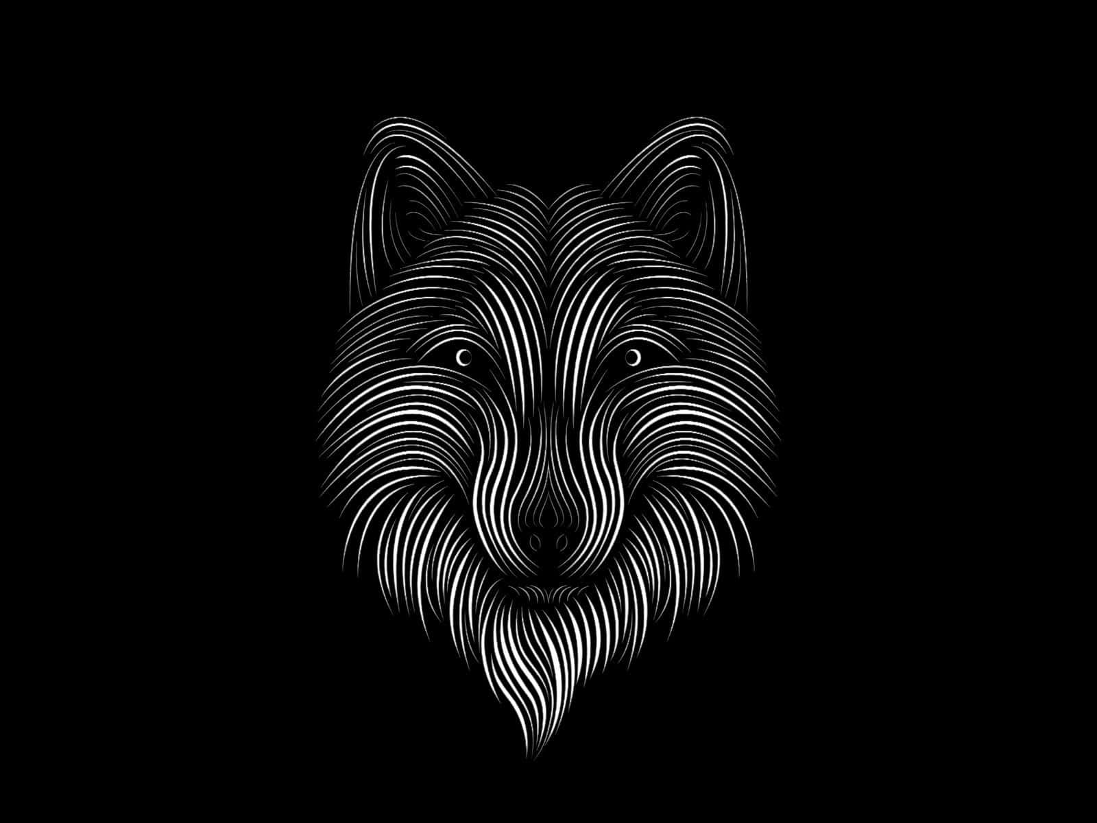 Line Art Wolf's Face