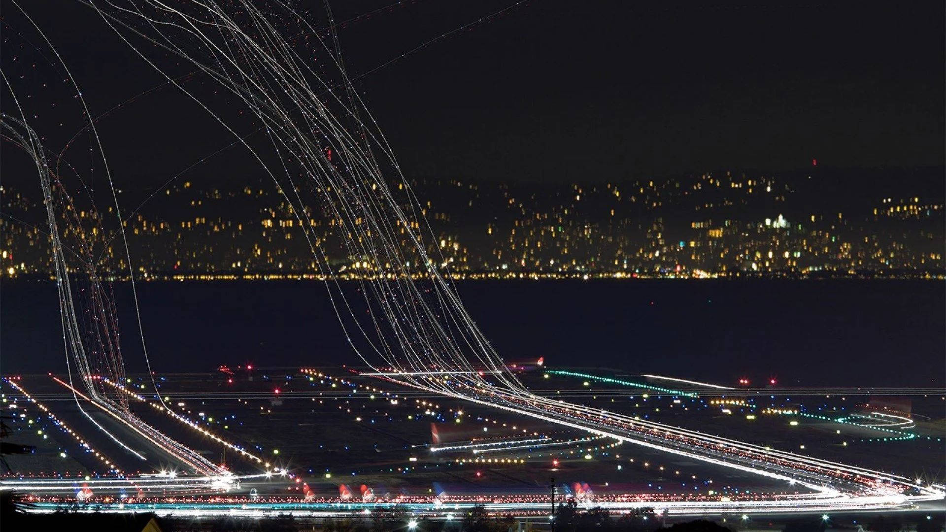 Line Lights On Runway