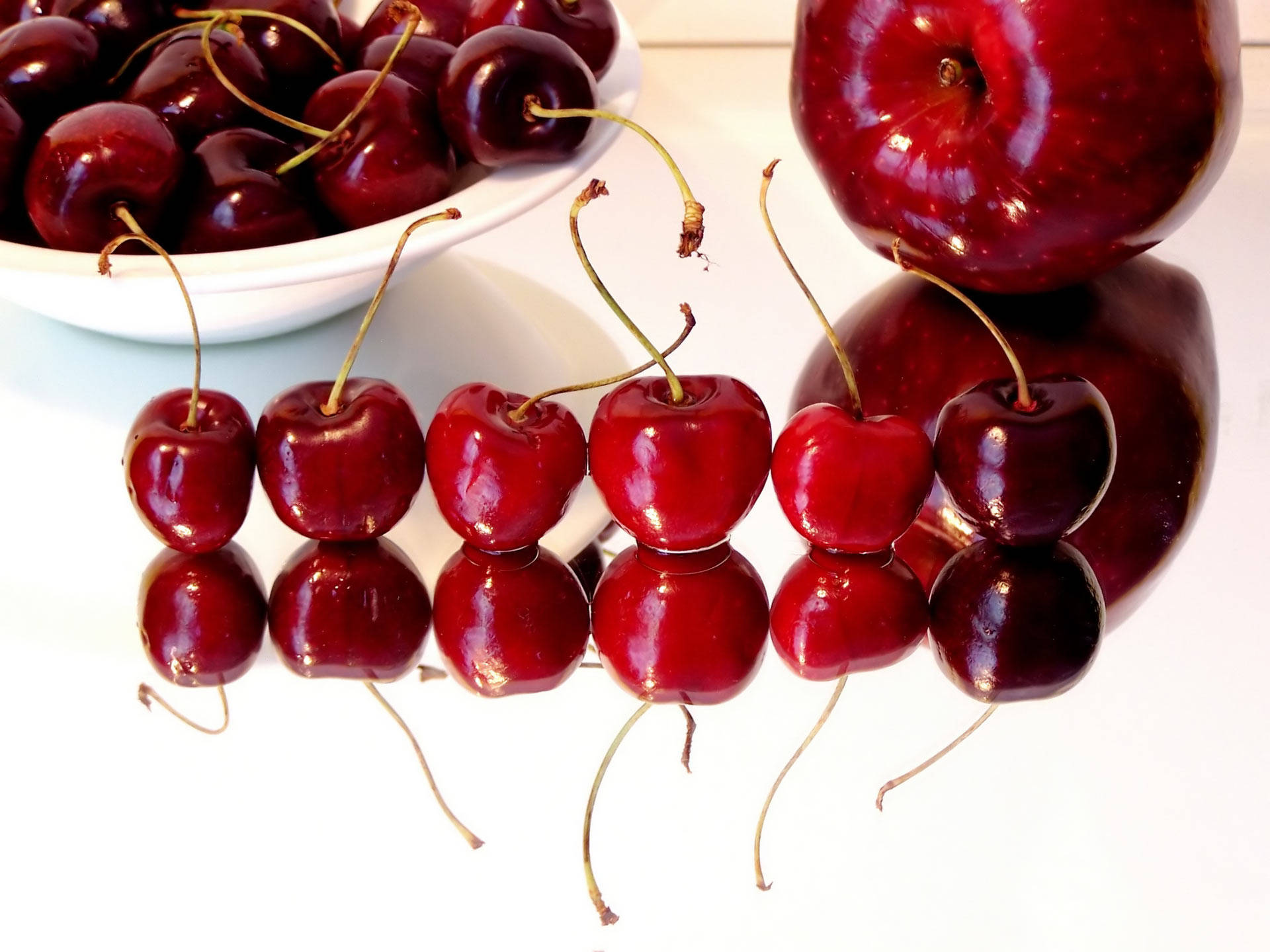 Line Of Different Cherries Background