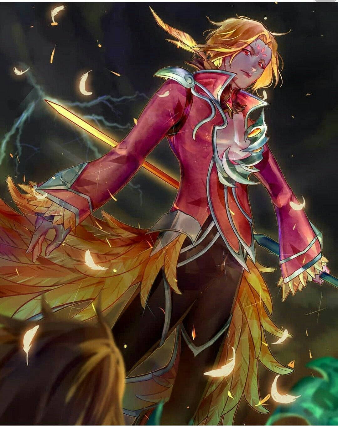 Ling Ml Showcasing A Flamboyant Fiery Dance Skin Background