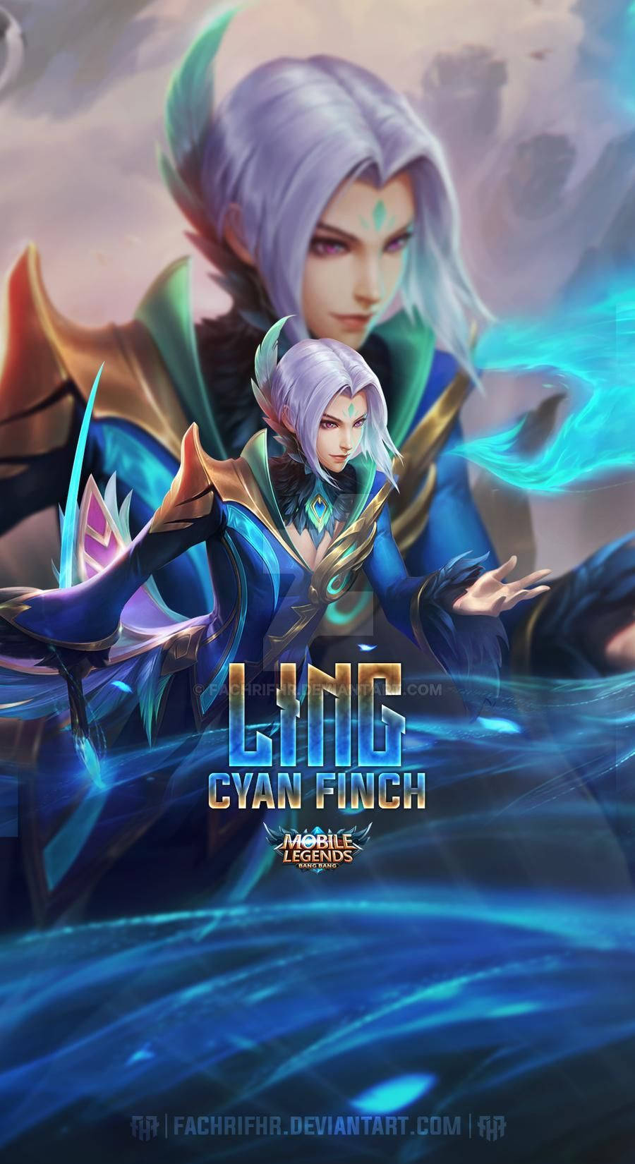 Ling Mobile Legends Cyan Finch Poster Background