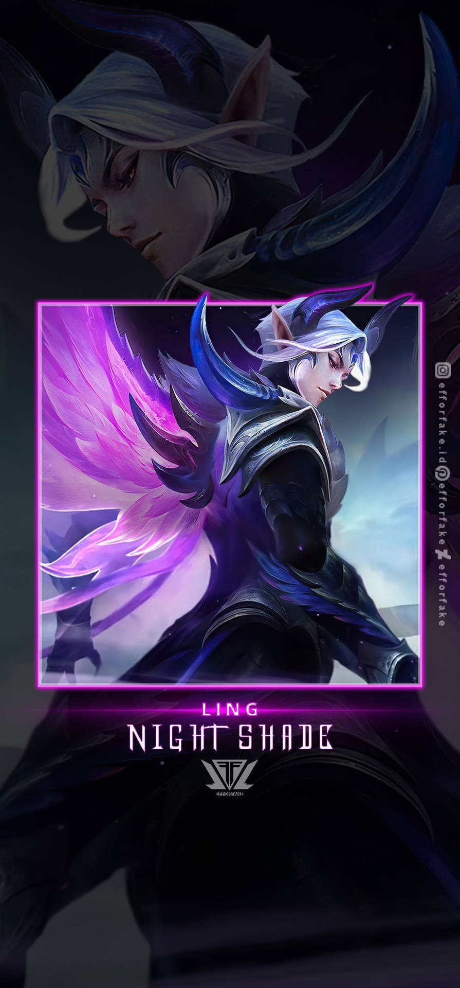 Ling Mobile Legends Night Shade Poster Background