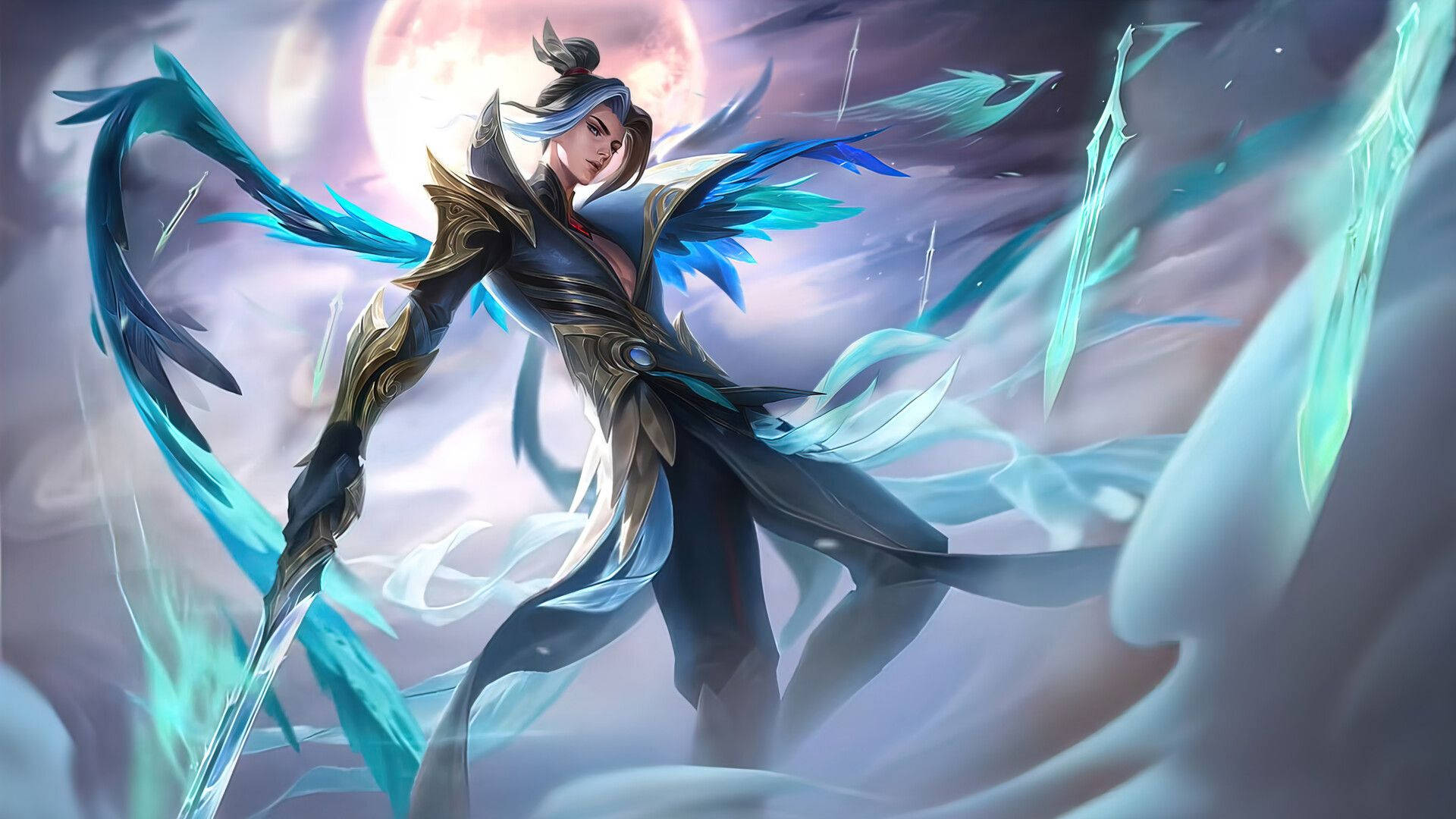 Ling Mobile Legends Serene Plume Fantasy Moon Background