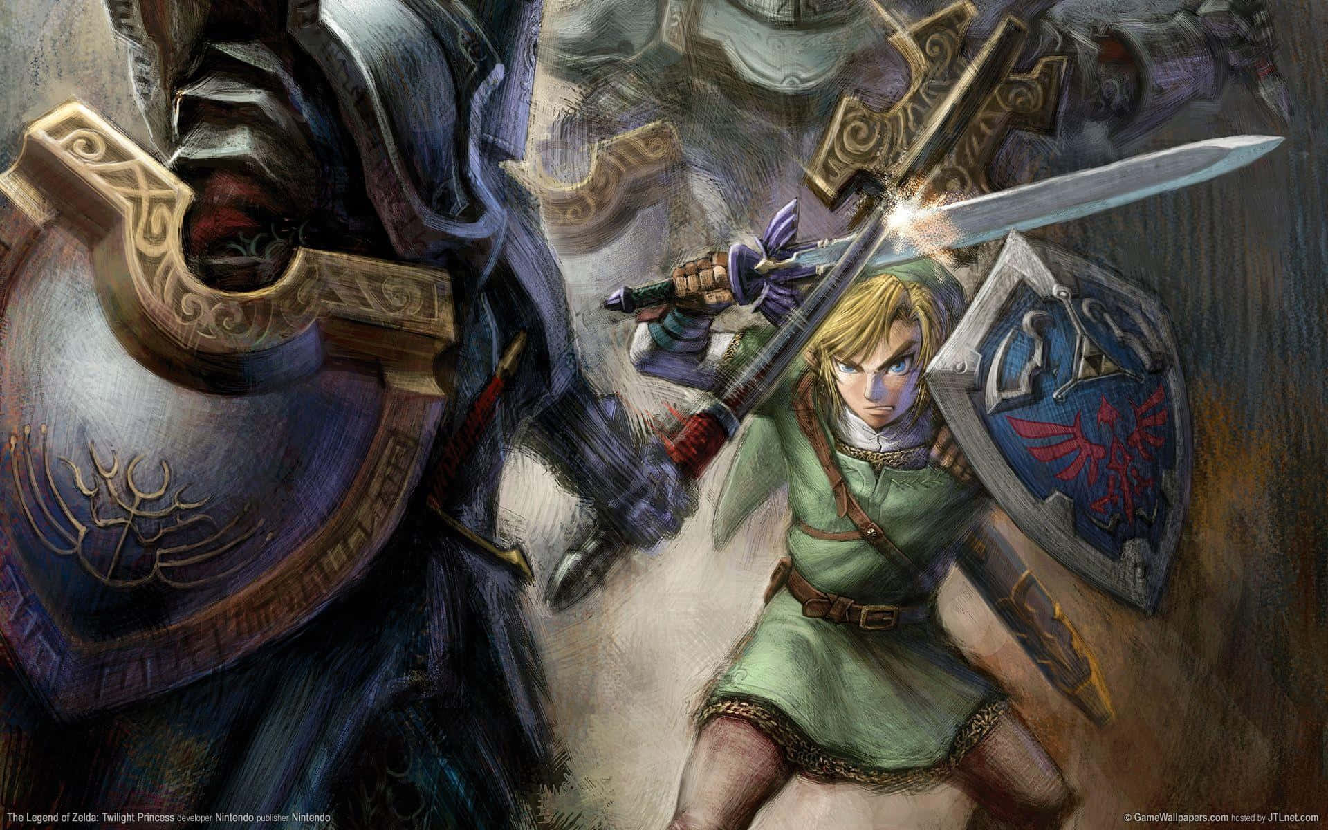 Link On A Quest In Legend Of Zelda Twilight Princess Background