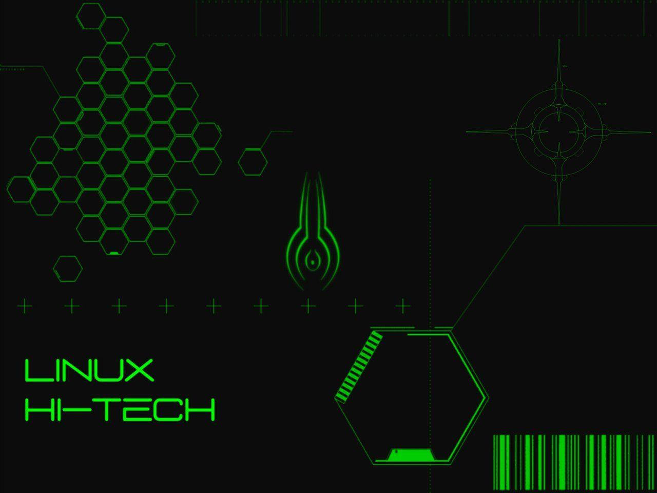 Linux Desktop Graphic Layout In Neon Green