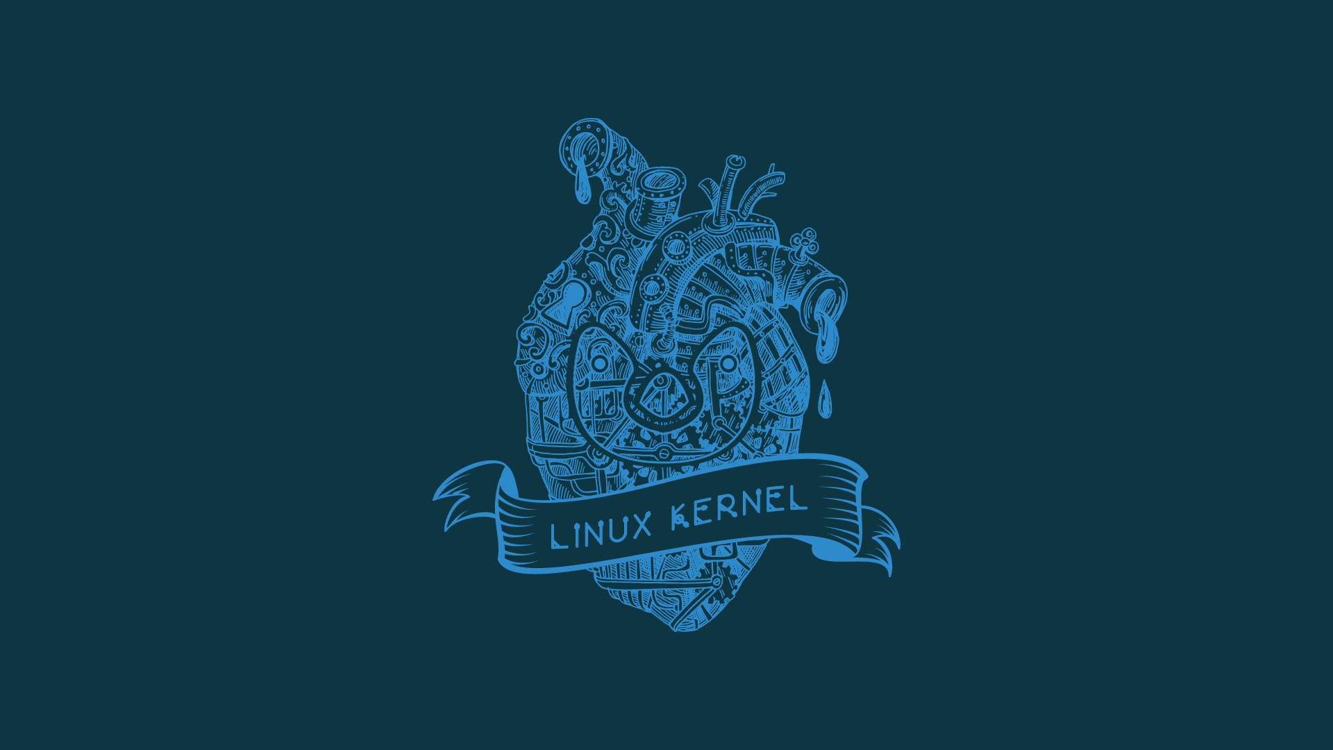 Linux Kernel Realistic Heart Background