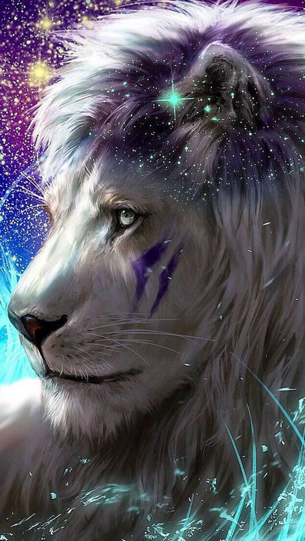 Lion Galaxy Side View Background