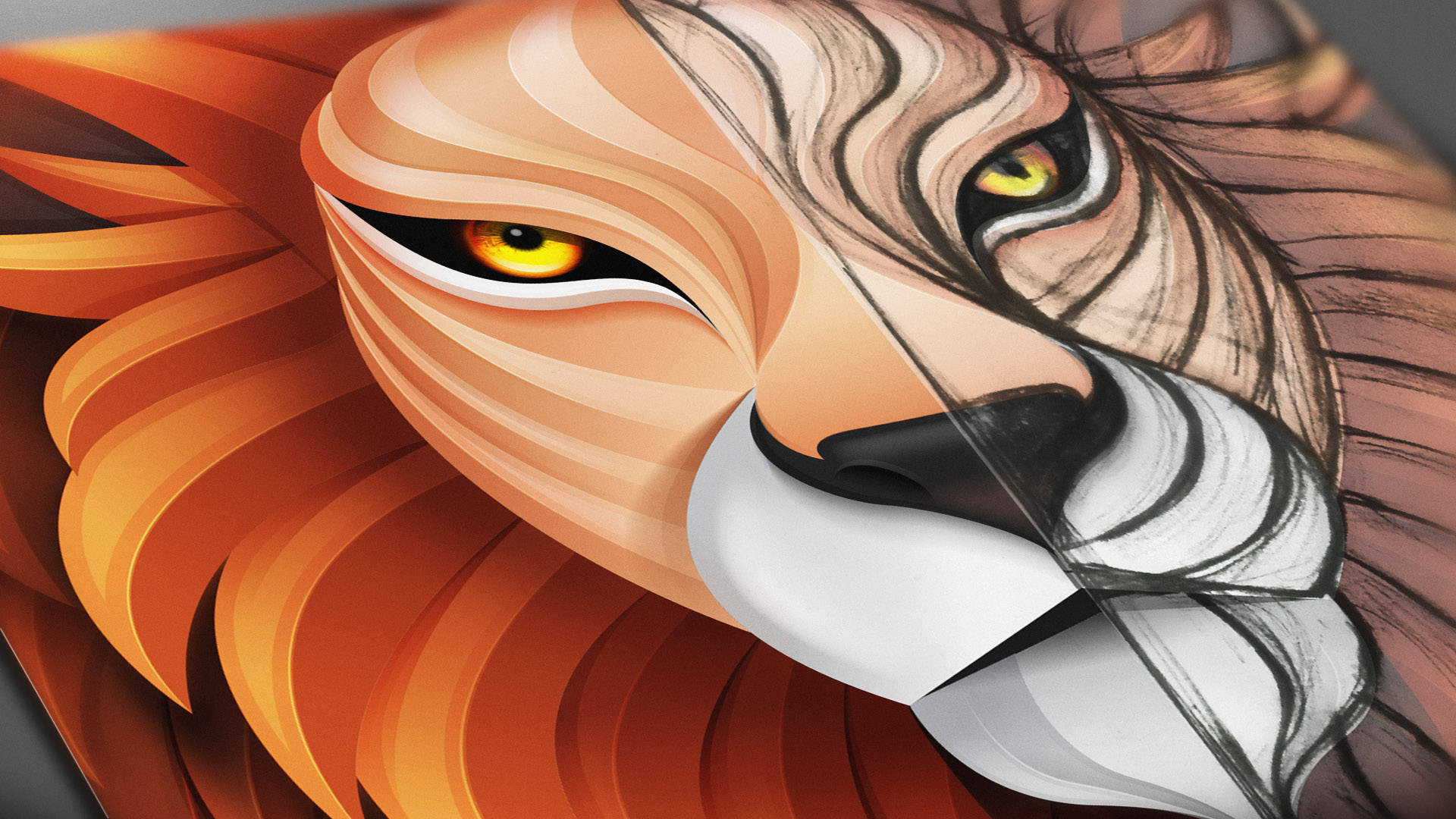 Lion Head Artwork Background