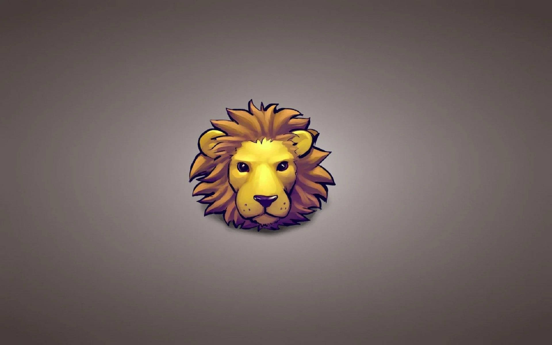 Lion Head Drawing In Gray Background