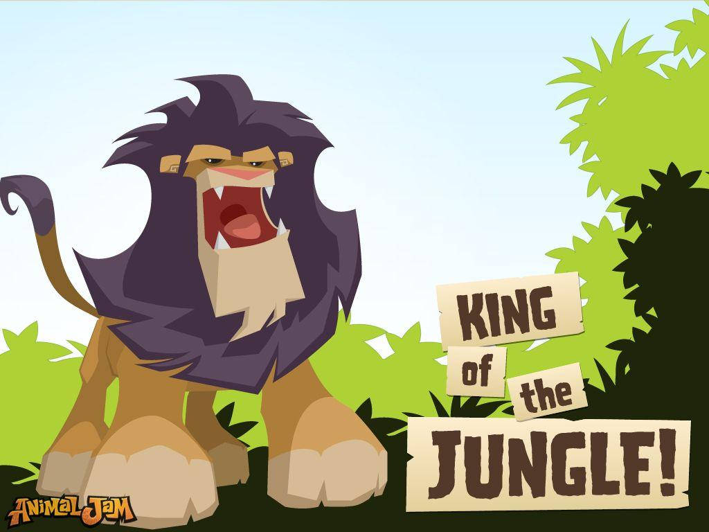 Lion Illustration In Animal Jam Background