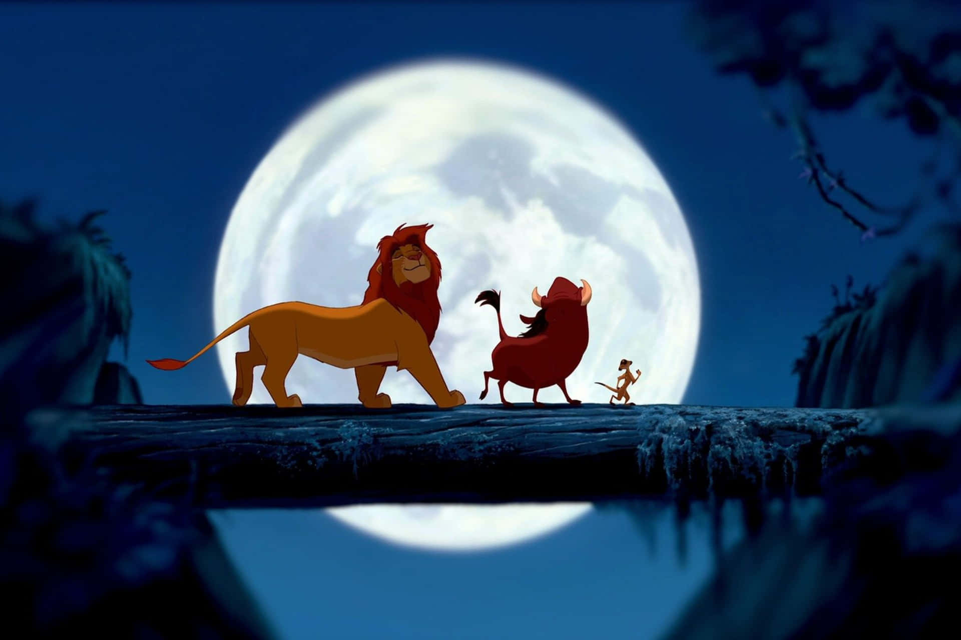 Lion King Moonlight Silhouette Background