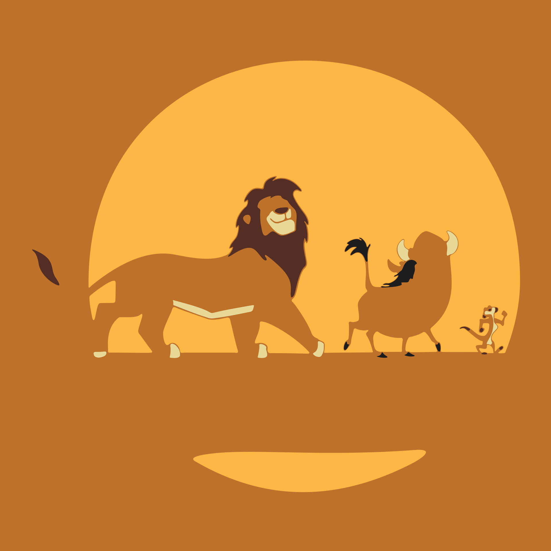 Lion King Silhouette Sunset Background