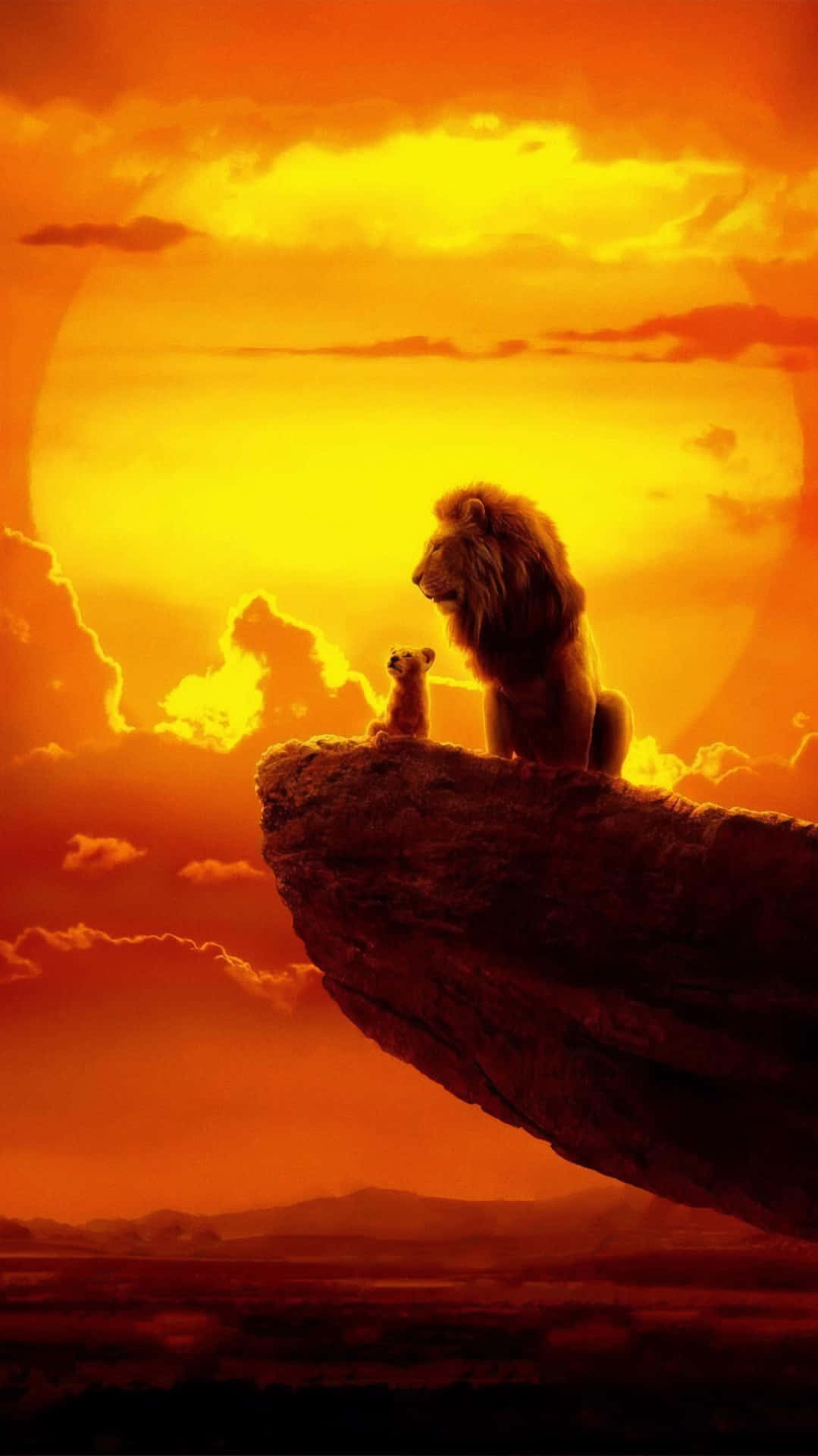 Lion King Sunset Silhouette Background