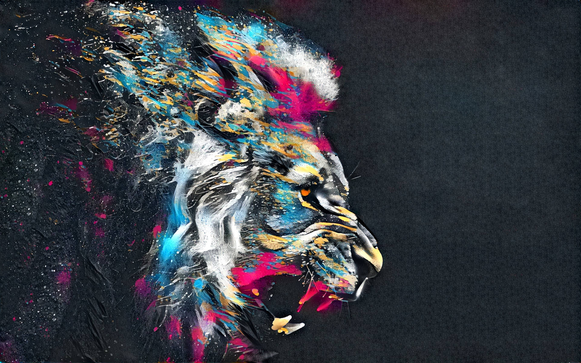 Lion Paint Splash Background