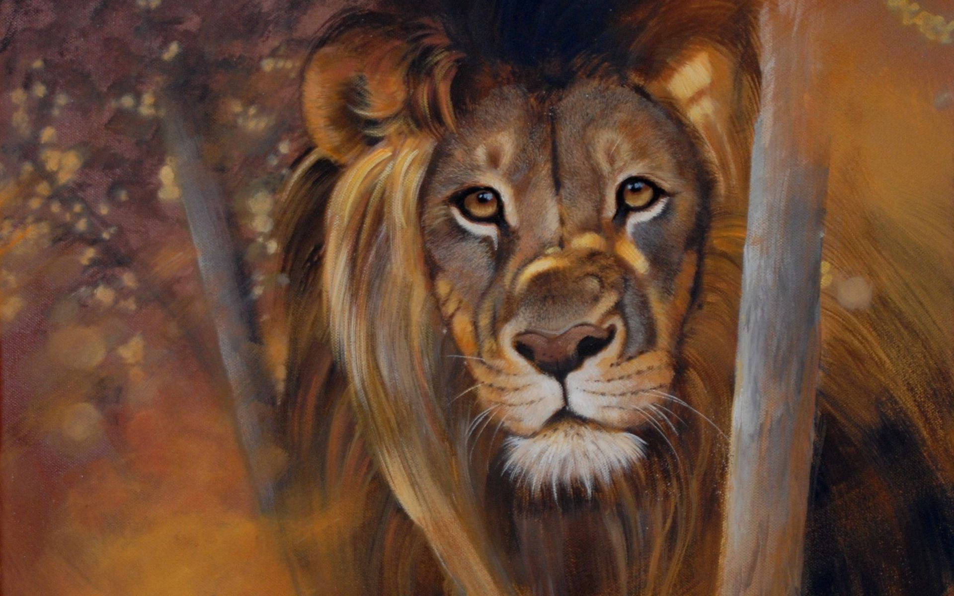 Lion Painting Screensavers Background