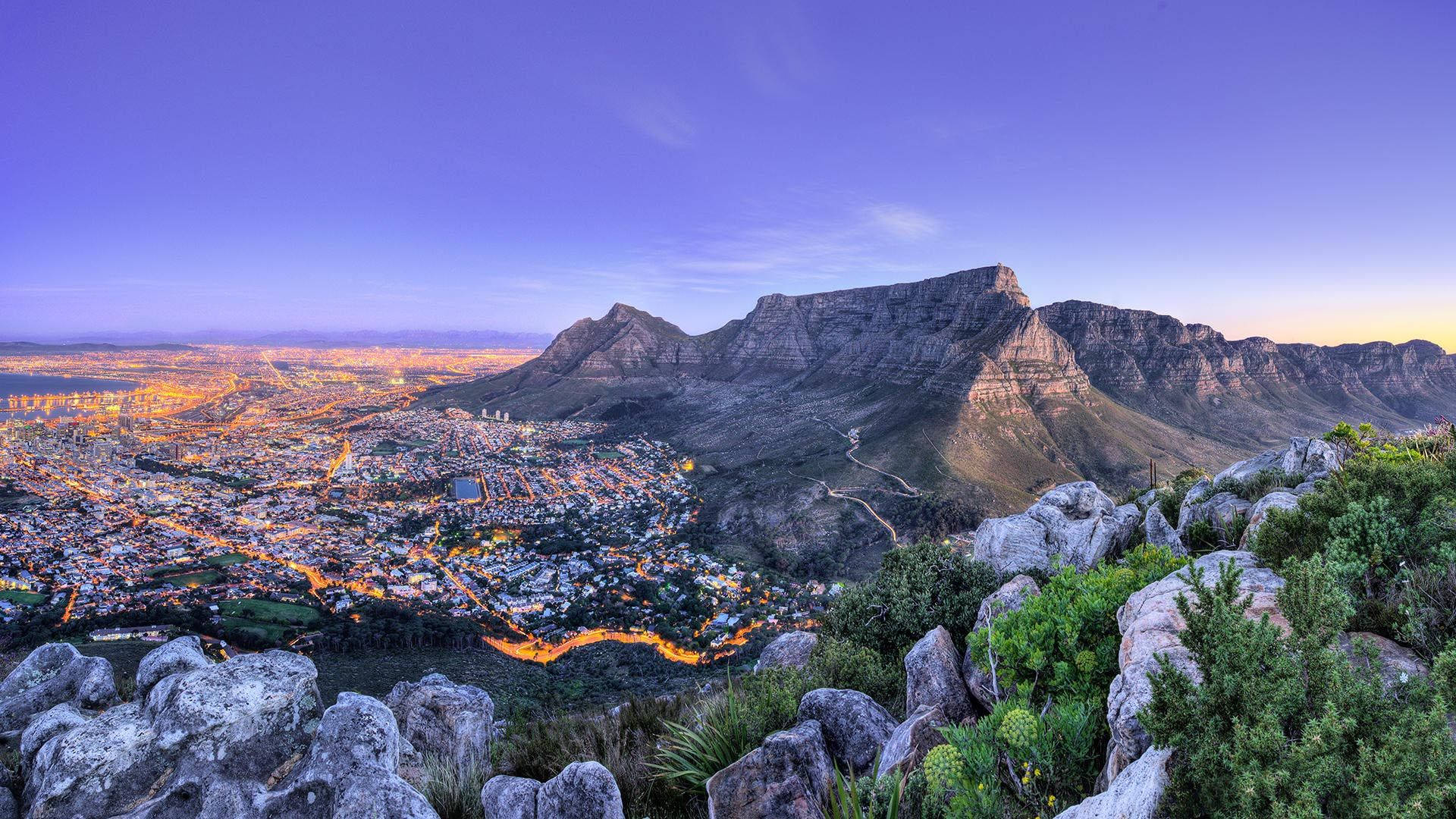 Lion's Head Landmark In South Africa Background