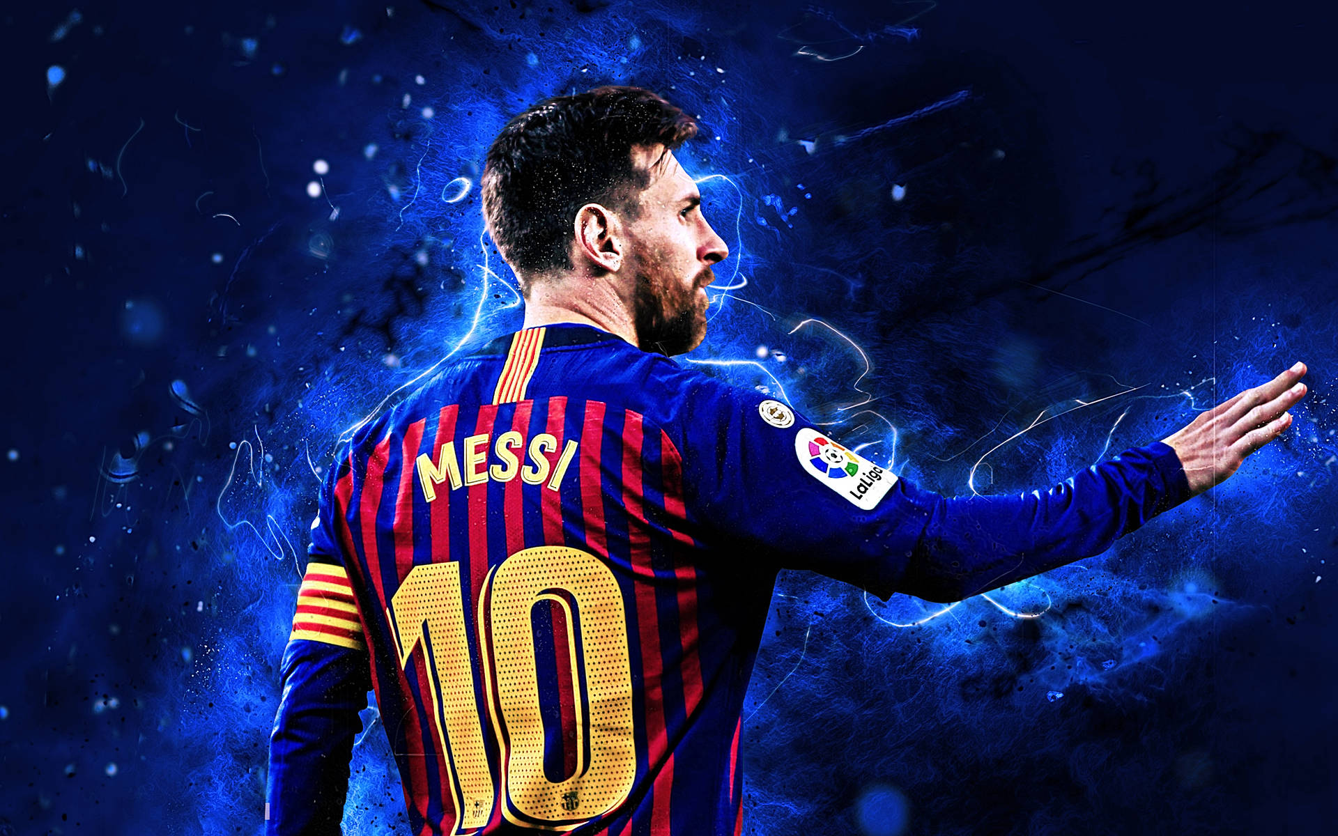 Lionel Messi 2020 Barcelona Jersey Background