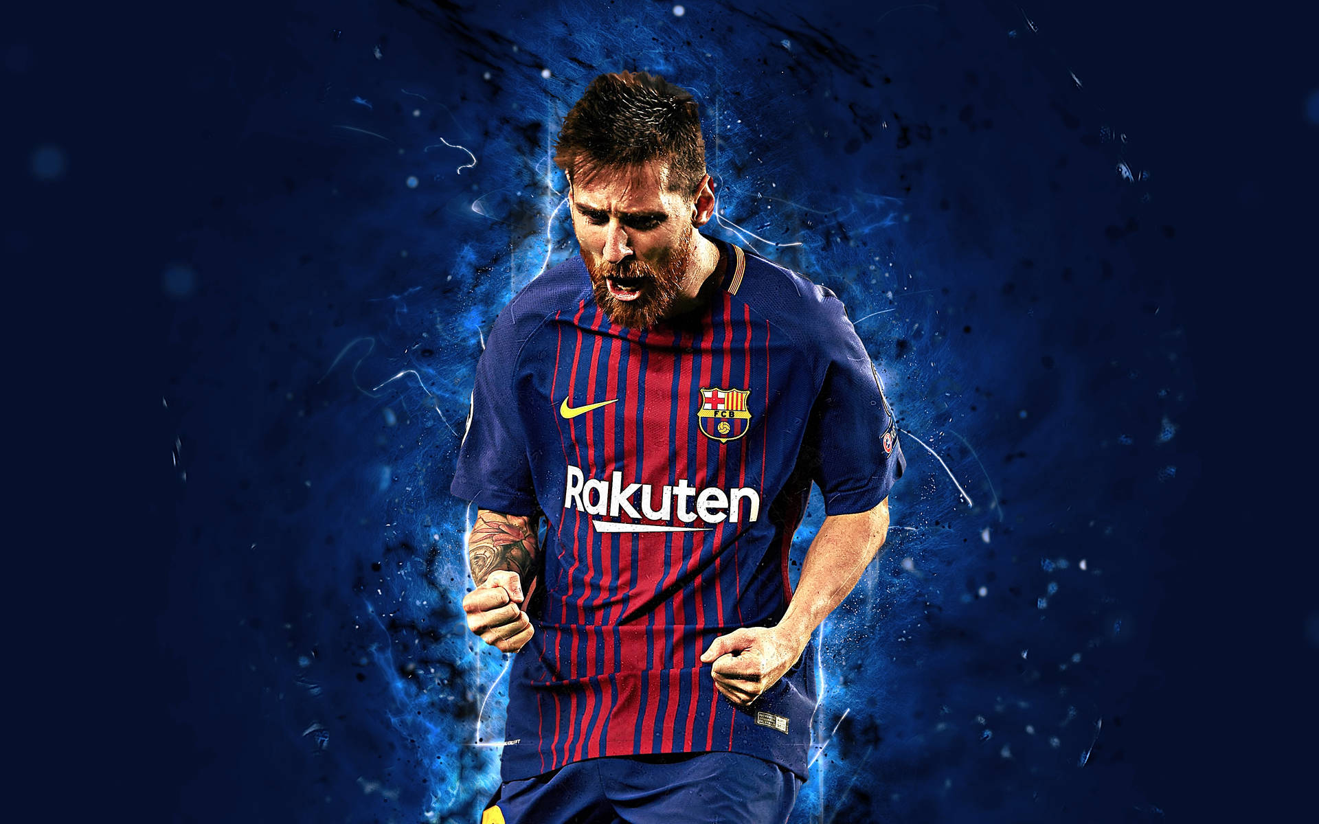 Lionel Messi 2020 Celebrating Goal Background