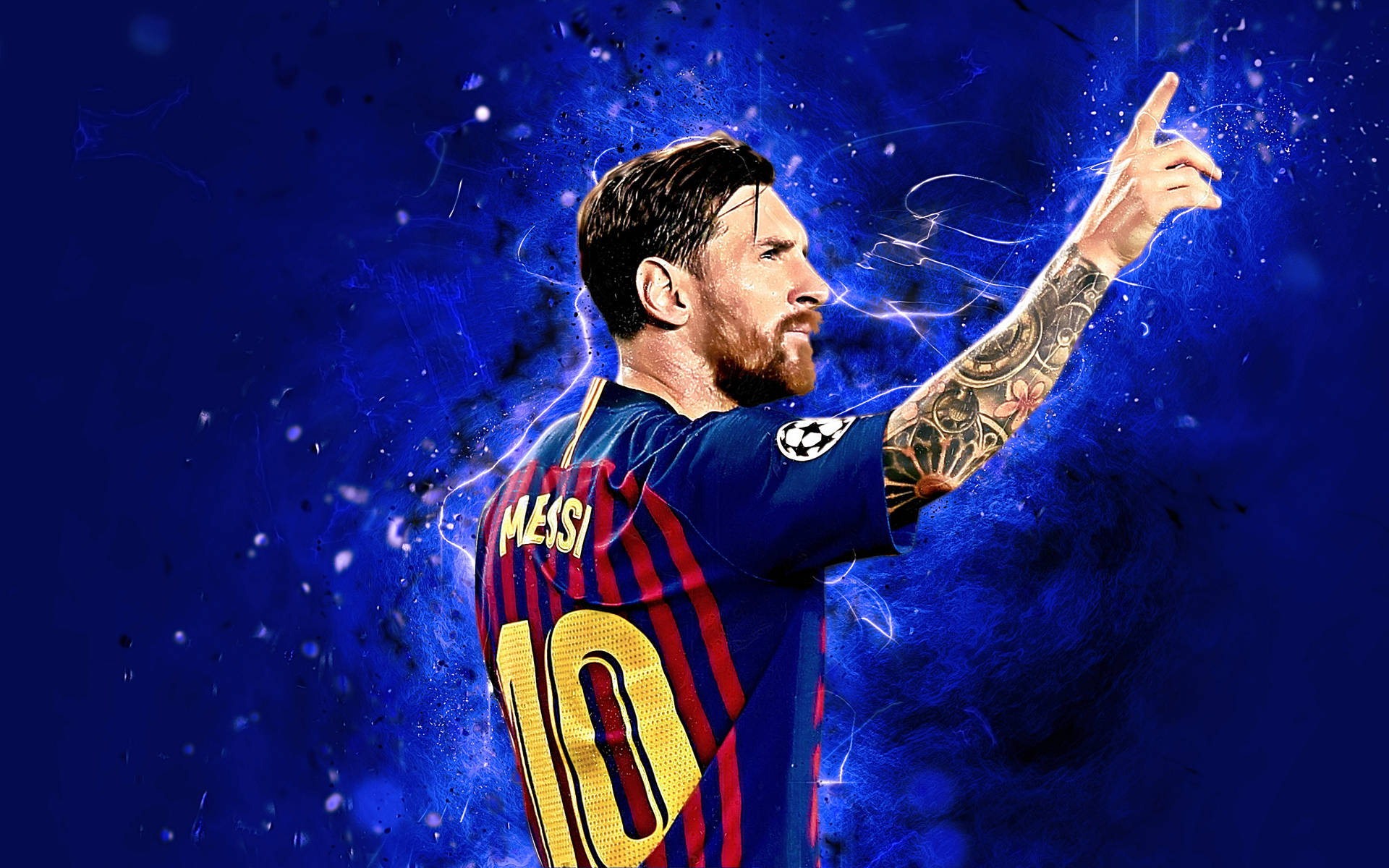 Lionel Messi 2020 Facing Back Sideways Background