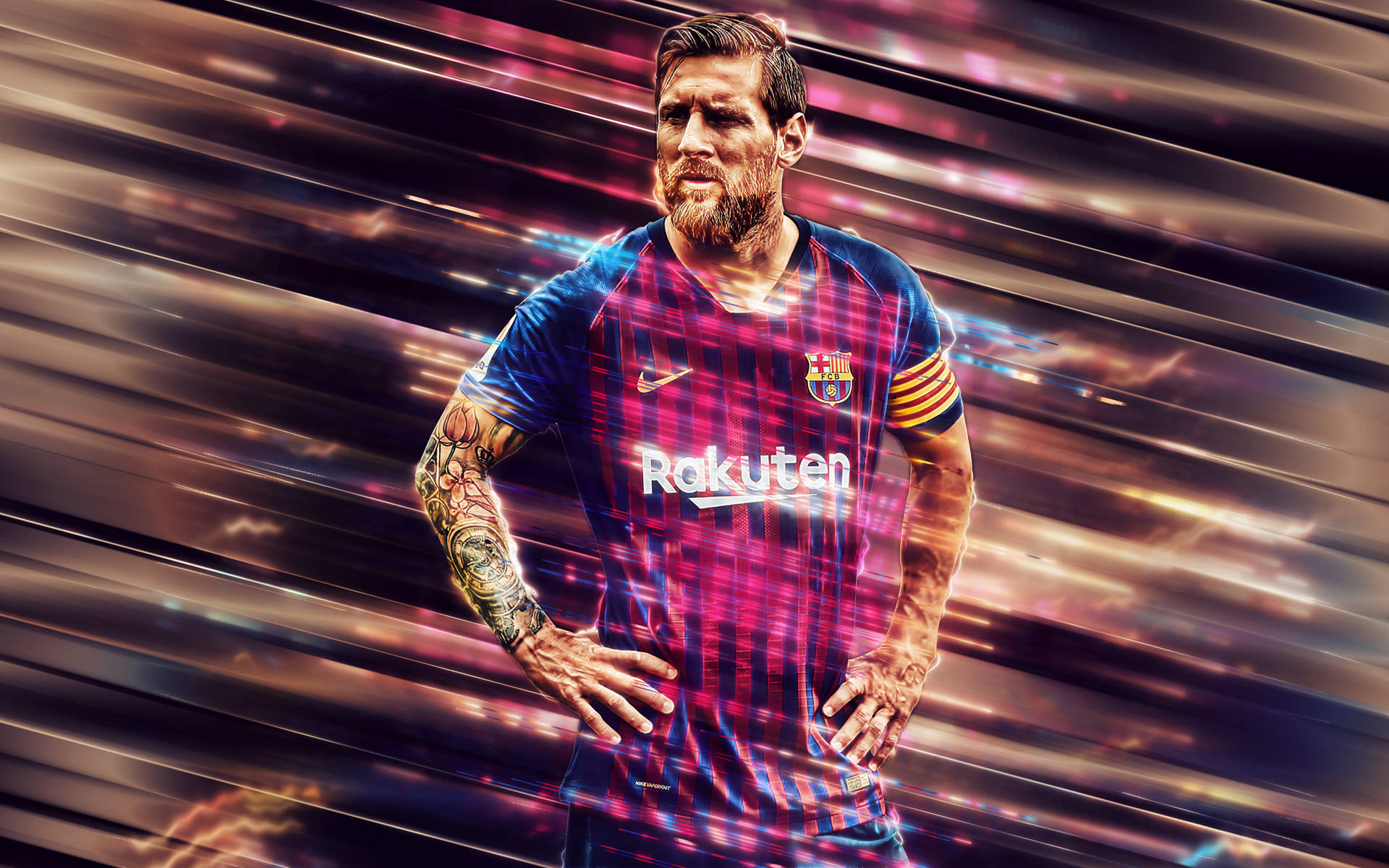 Lionel Messi 2020 Hands On Waist Background