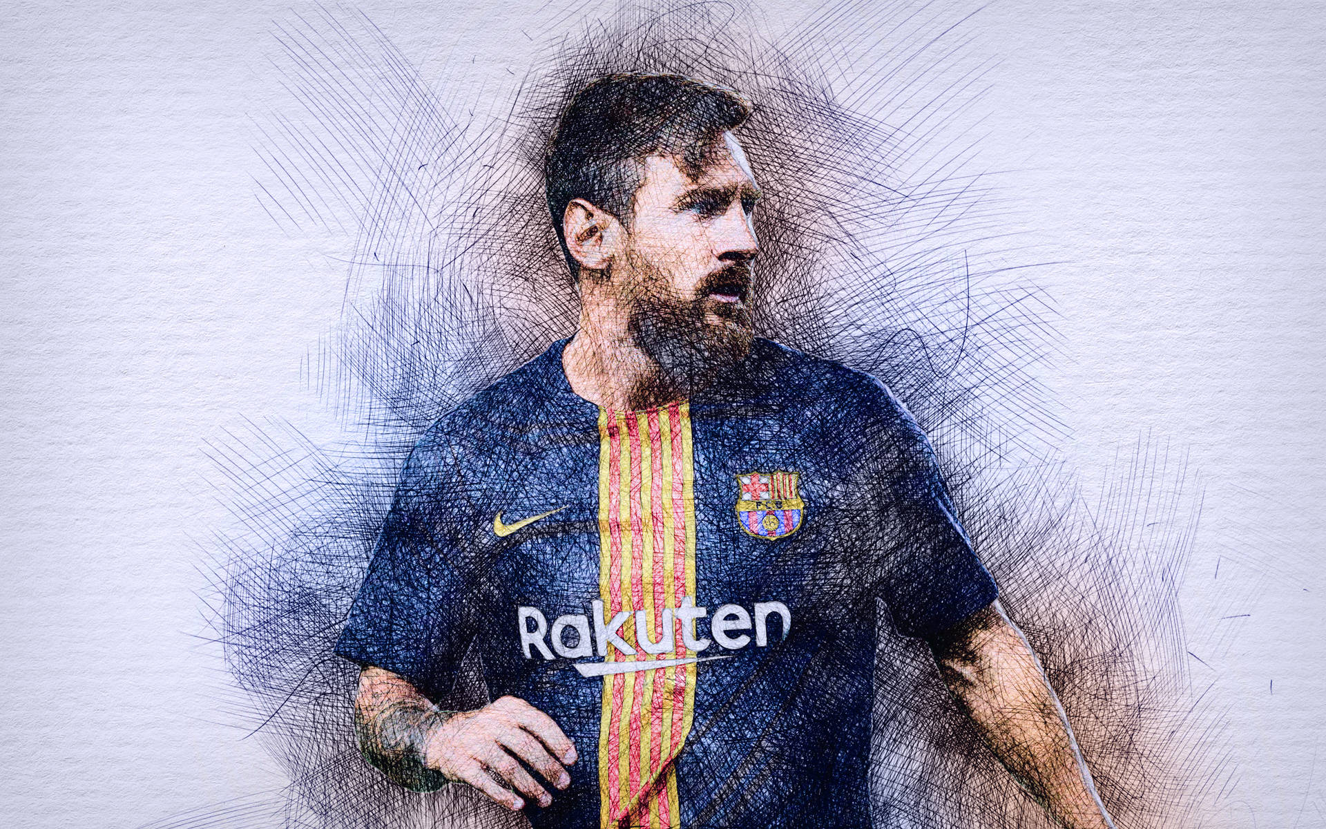 Lionel Messi 2020 Sketch Background