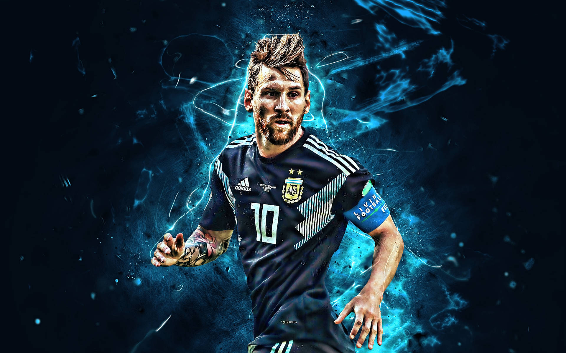 Lionel Messi 2020 With Mohawk Haircut Background