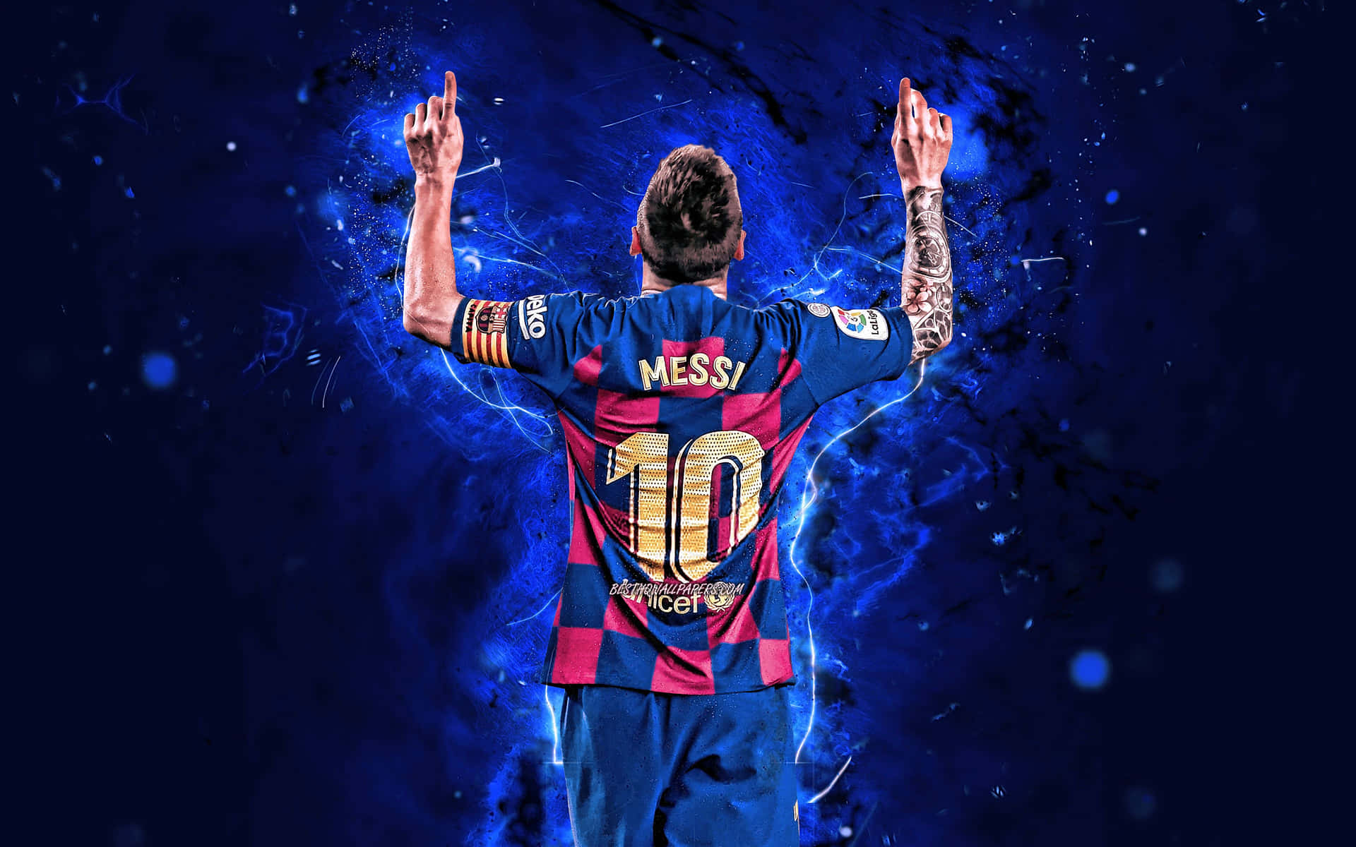 Lionel Messi - A Cool And Composed Leader Of The Football Pitch Background