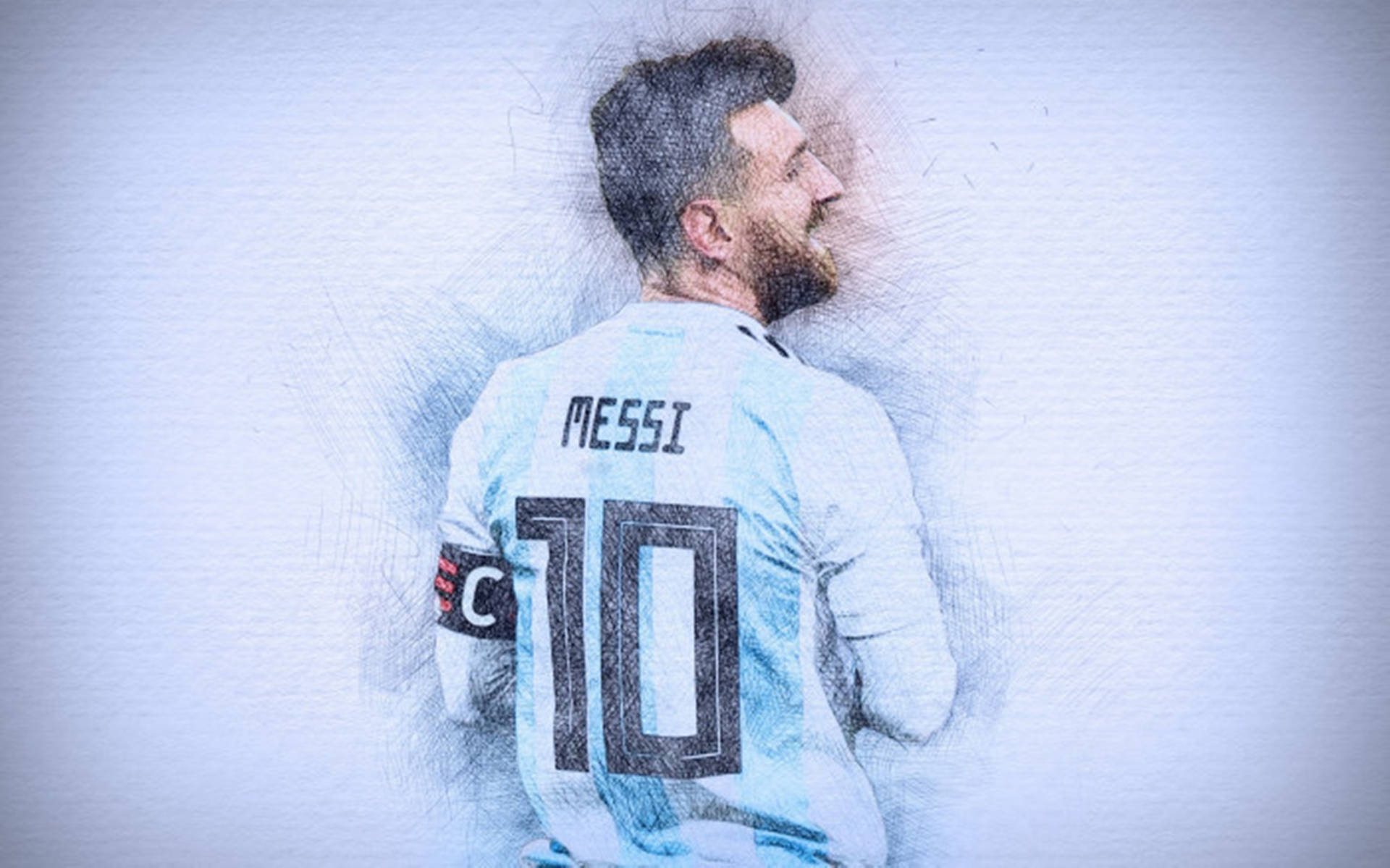 Lionel Messi Argentina Football Drawing Background