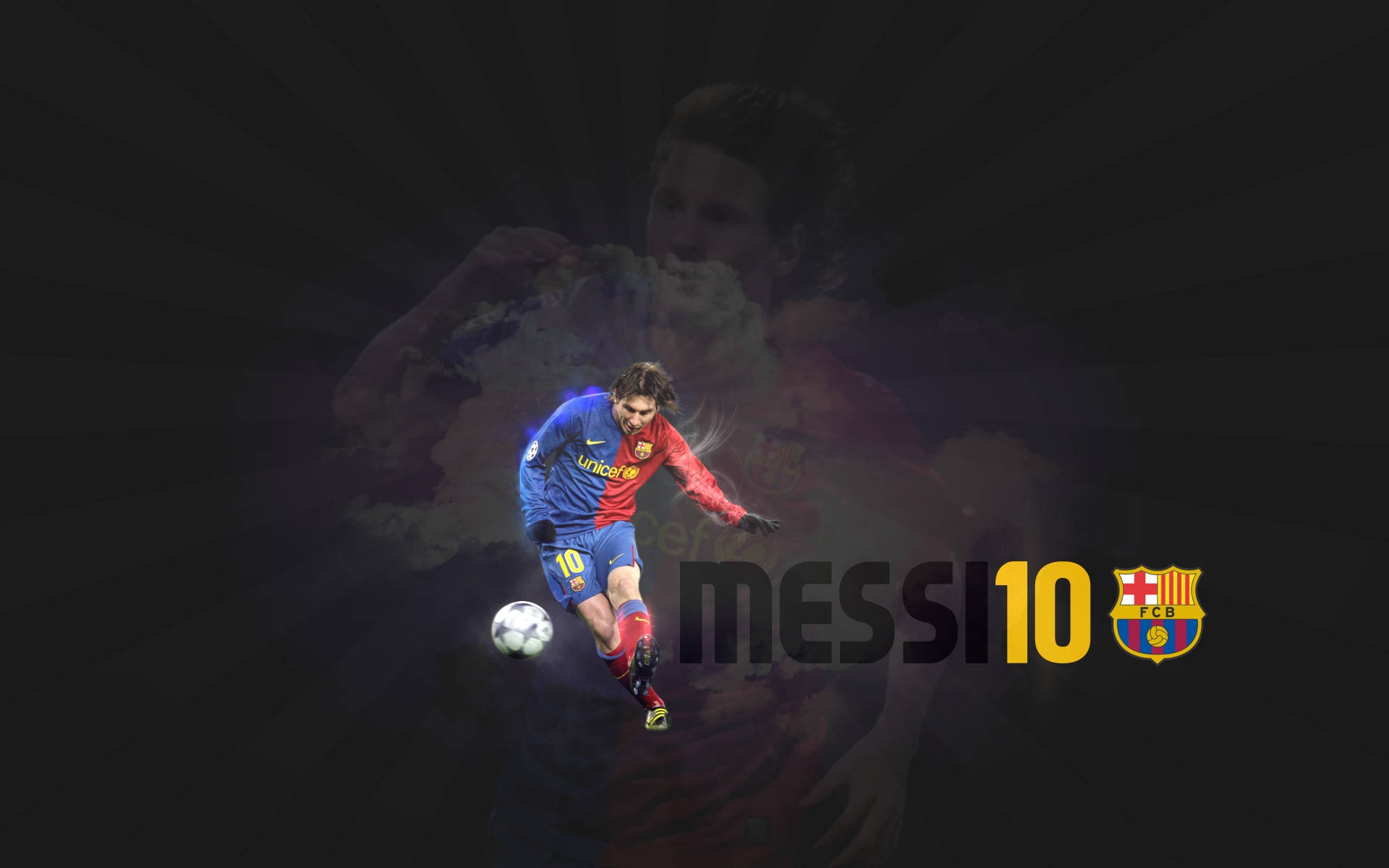 Lionel Messi Barcelona Team Logo Background