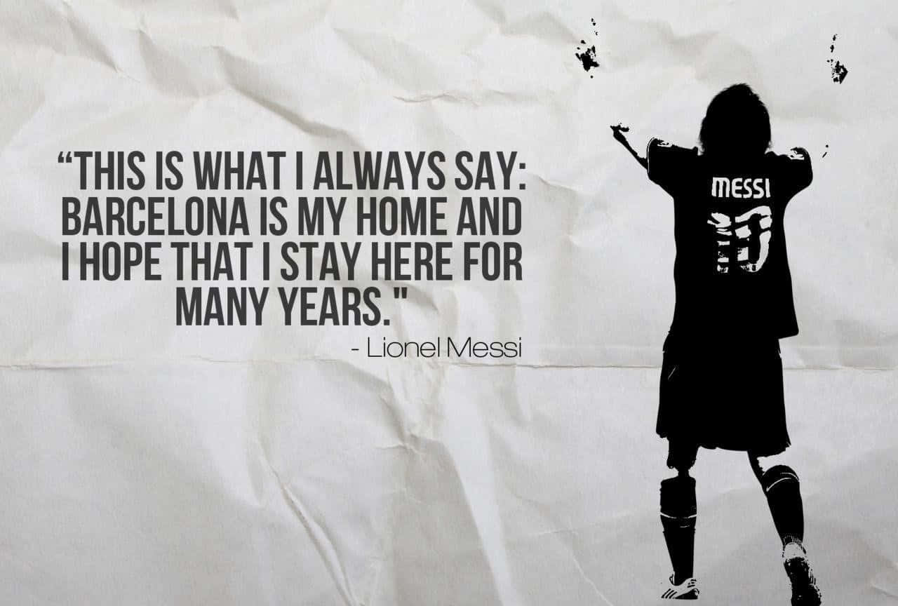 Lionel Messi Facing Backwards Football Quotes Background